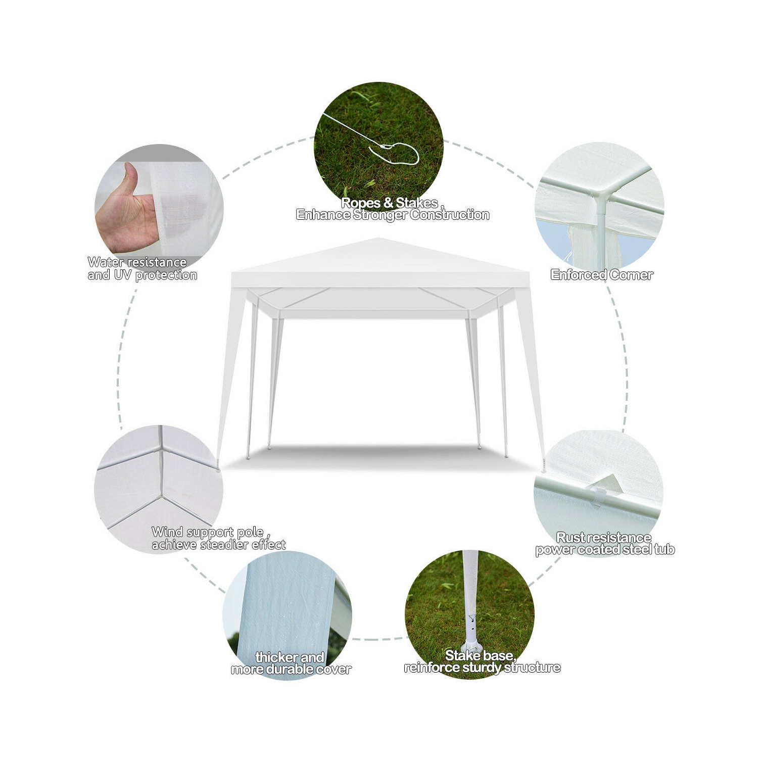 Costway 10'x20'Canopy Party Wedding Tent Heavy Duty Gazebo Pavilion Cater Event Outdoor