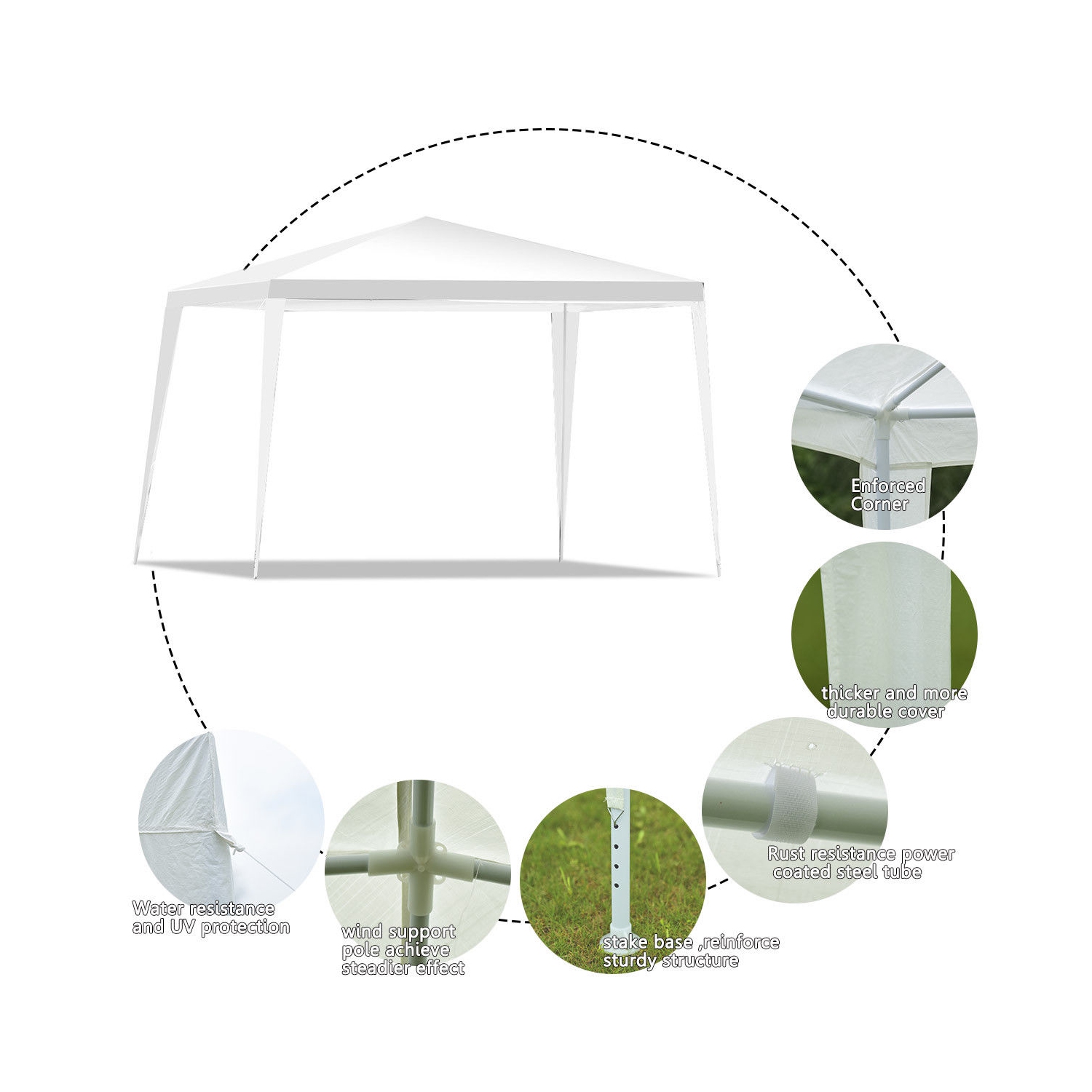 Tonnelle de Jardin de 10’x 10’ pour Mariages, Fêtes, Auvent Gazebo Robuste