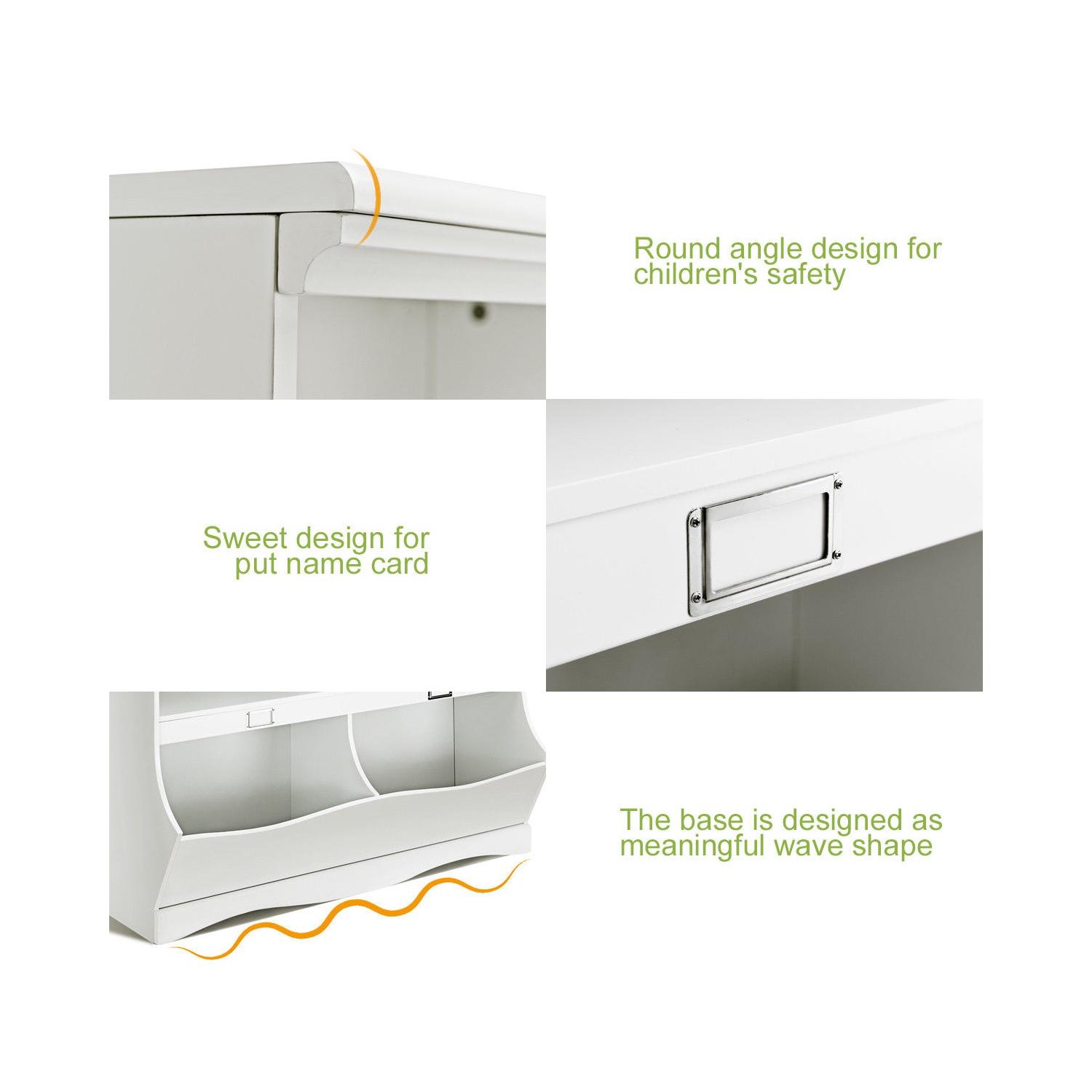 Gymax Children Storage Unit Kids Bookshelf Bookcase Baby Toy Organizer Shelf White