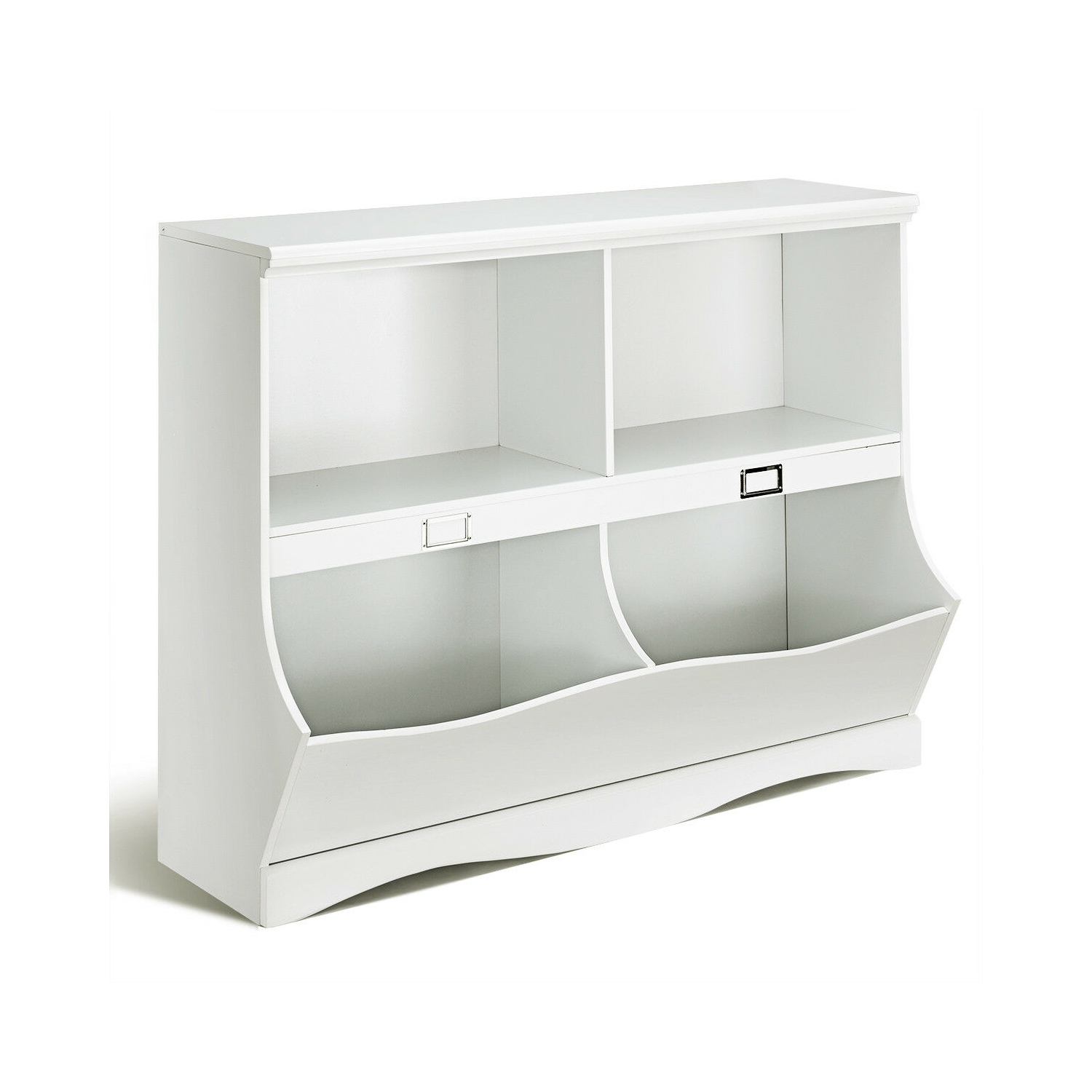 Gymax Children Storage Unit Kids Bookshelf Bookcase Baby Toy Organizer Shelf White