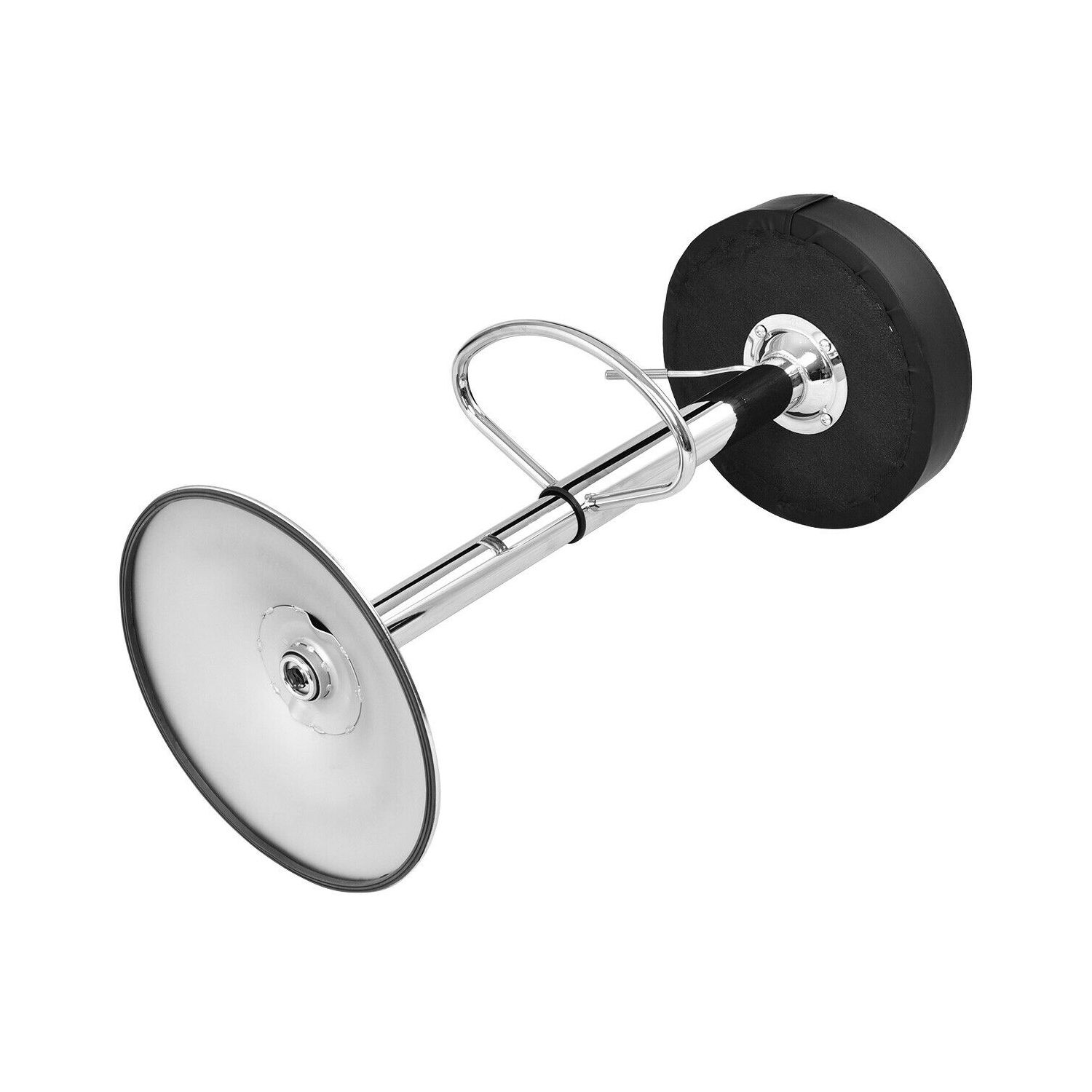 Gymax Set of 2 Adjustable Round Leather Seat Hydraulic Swivel Bar Stool Black