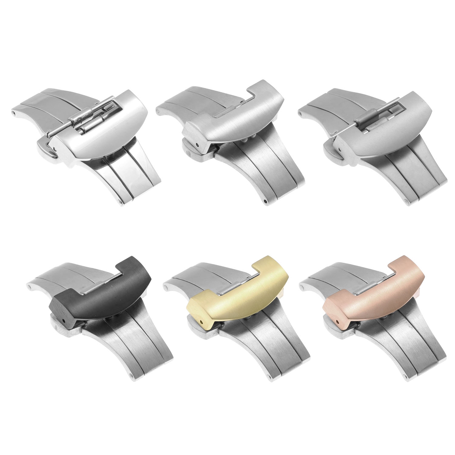 StrapsCo Boucle Fermoir Déployant en Acier Inoxydable pour Bracelet de Montre Bande Panerai - 20mm - Argent Poli