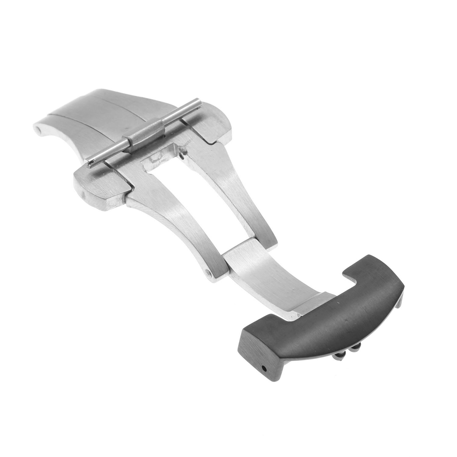 StrapsCo Stainless Steel Deployant Deployment Clasp Buckle for Panerai Watch Band Strap - 20mm - Black