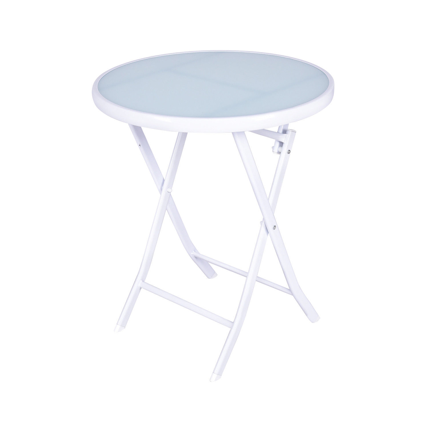 Costway 3pcs Folding Bistro Table Chairs Set Garden Backyard Patio Furniture White