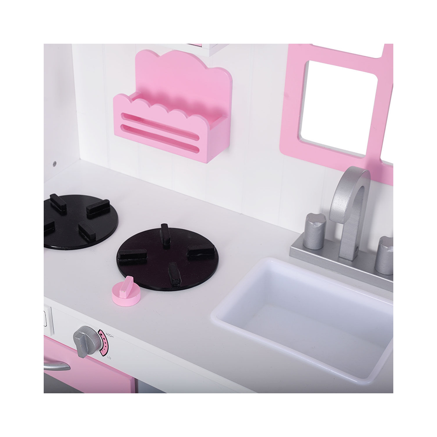 Costway Kids Wood Kitchen Toy Cooking Pretend Play Set Toddler Wooden Playset