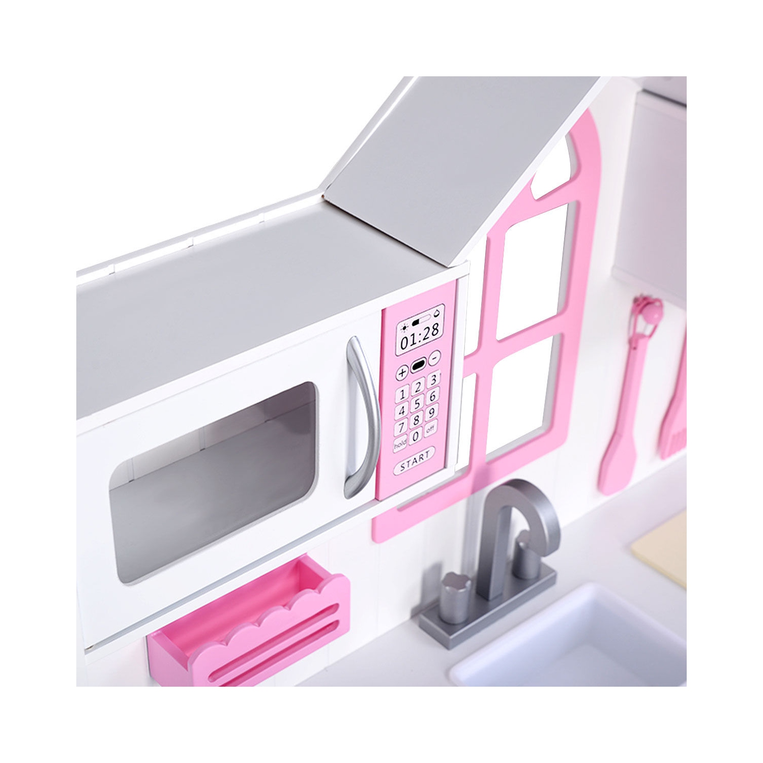 Costway Kids Wood Kitchen Toy Cooking Pretend Play Set Toddler Wooden Playset