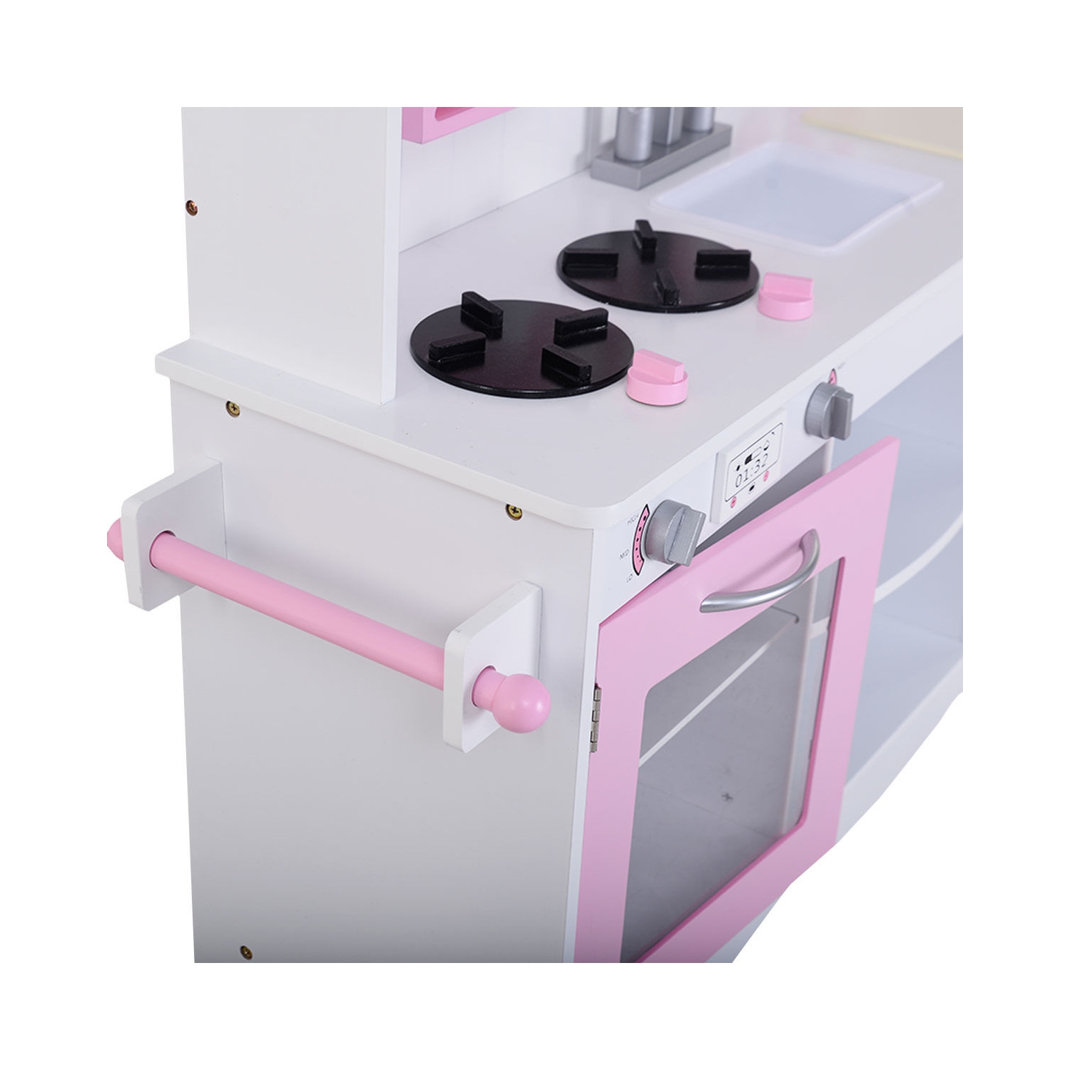 Costway Kids Wood Kitchen Toy Cooking Pretend Play Set Toddler Wooden Playset