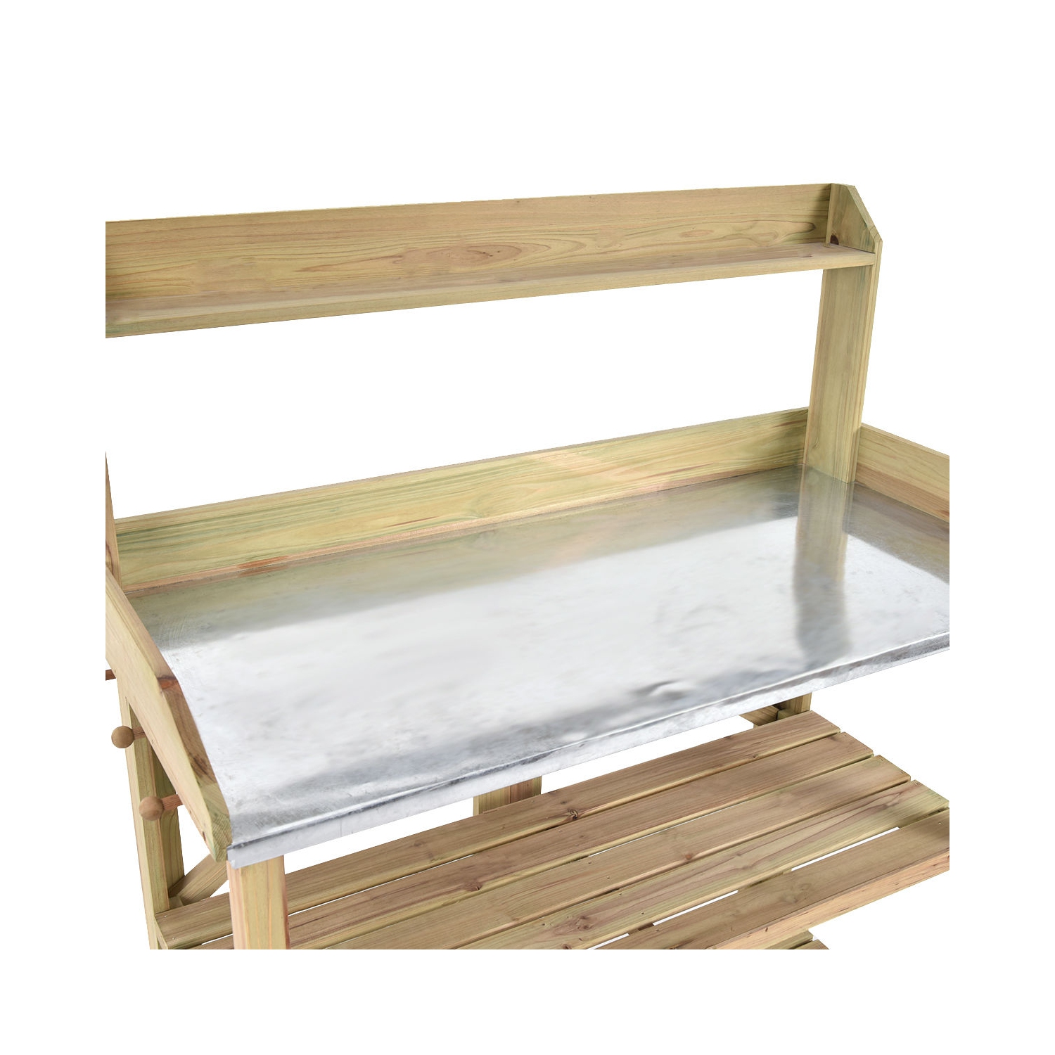 Établi de jardin en bois avec banc de travail avec 3 tablettes