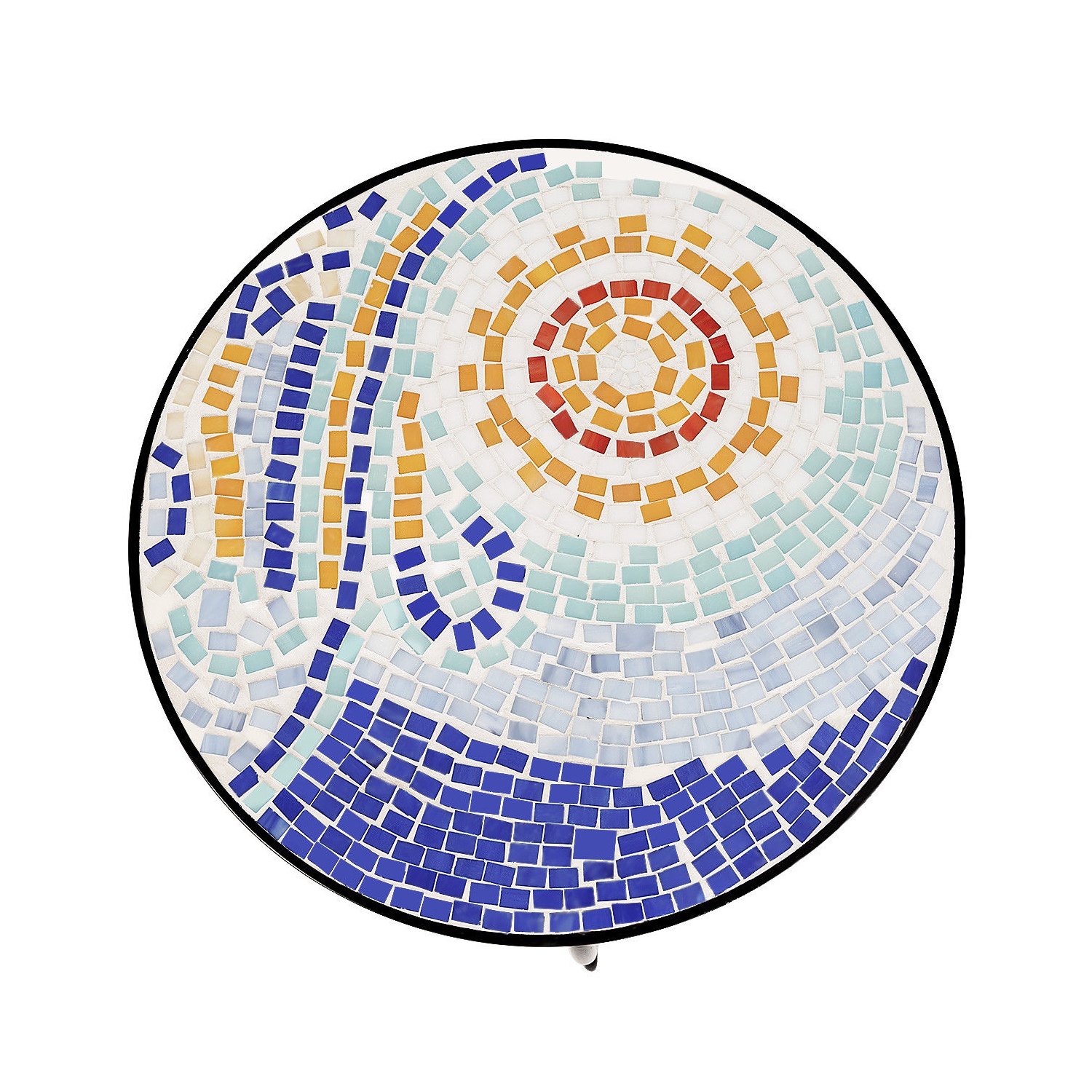 Costway Accent Table Plant Stand Scheme Steel Ocean Outdoor Indoor Garden