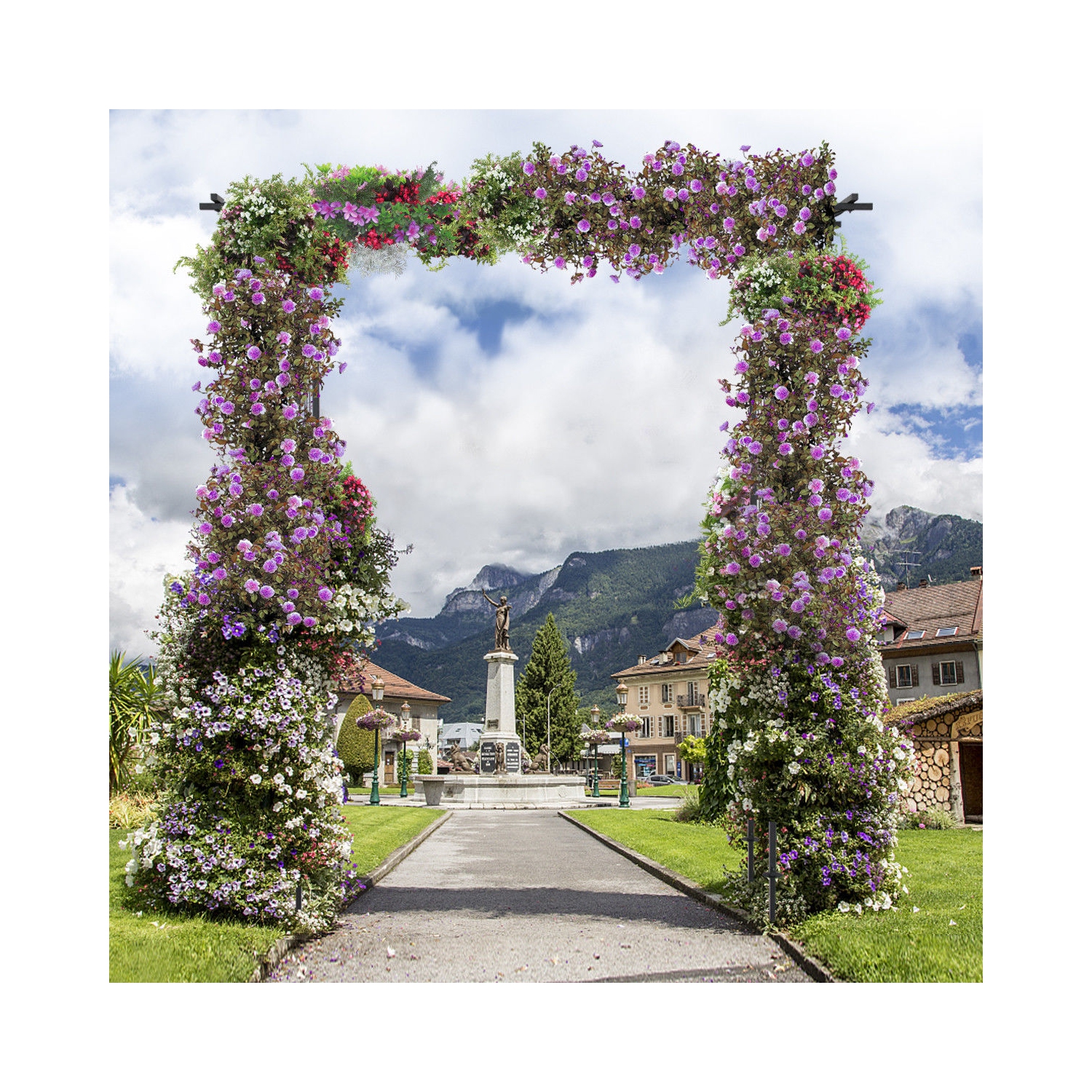 Jardin mariage Rose Arche Pergola fleurs d’arche plantes grimpantes treillis métallique