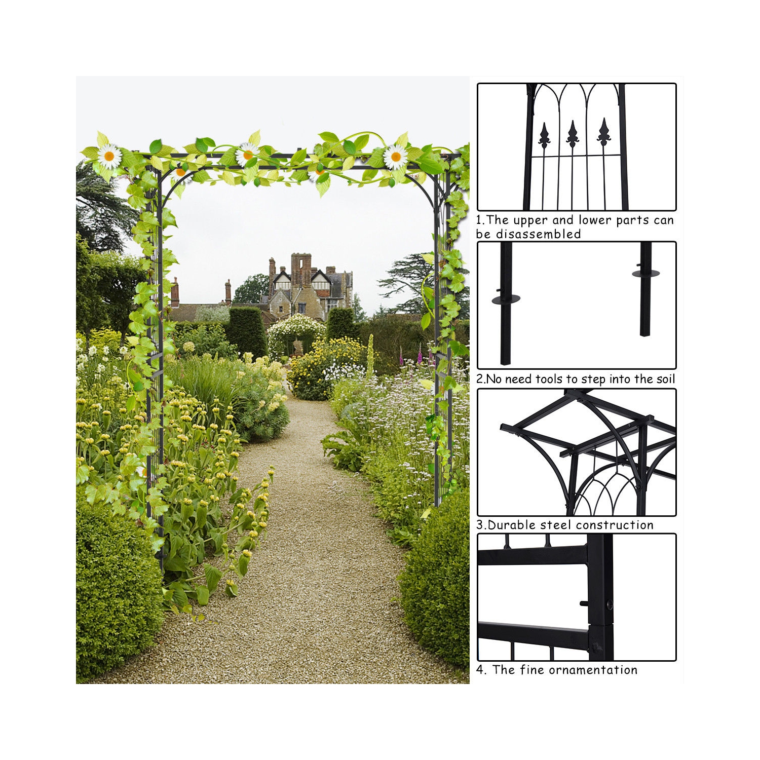 Jardin mariage Rose Arche Pergola fleurs d’arche plantes grimpantes treillis métallique