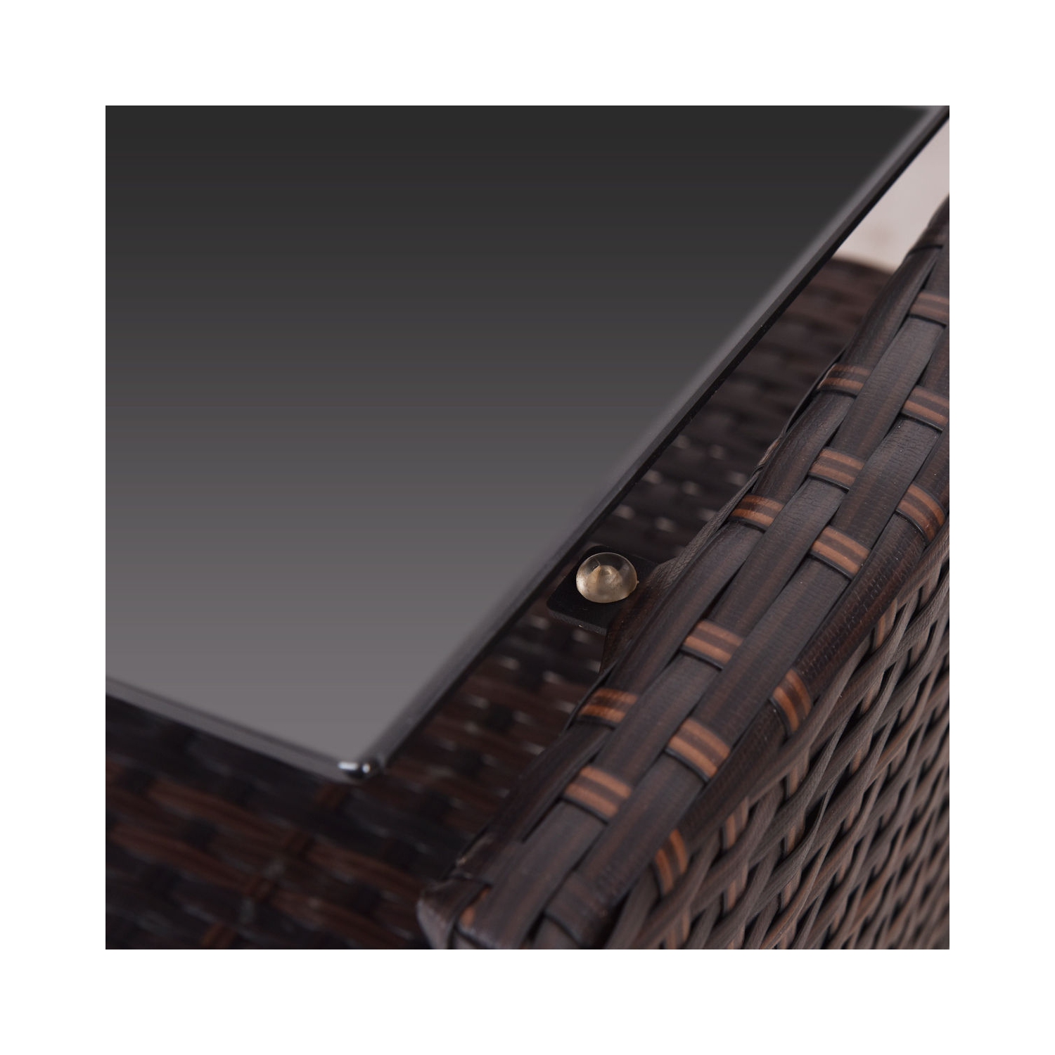 Ensemble de meubles de jardin en rotin de Costway, 4 pièces, table, étagère et coussin beige