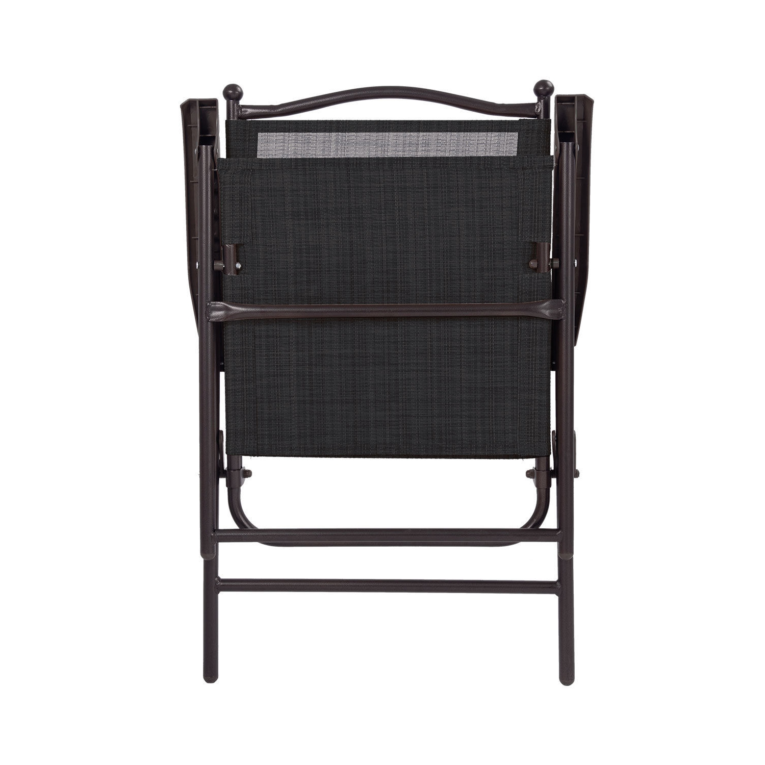 Gymax Set of 2 Folding Patio Furniture Sling Back Chairs Outdoors Black