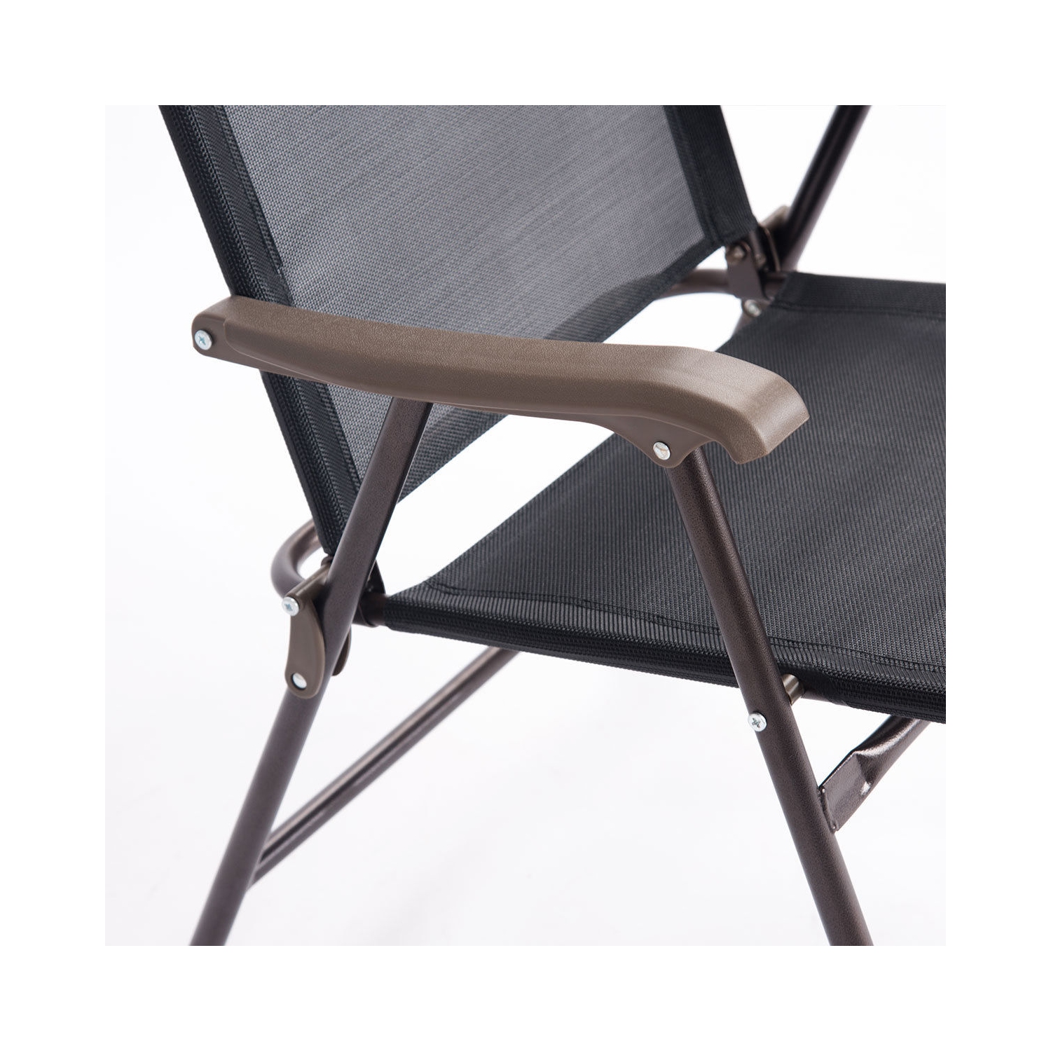 Gymax Set of 2 Folding Patio Furniture Sling Back Chairs Outdoors Black