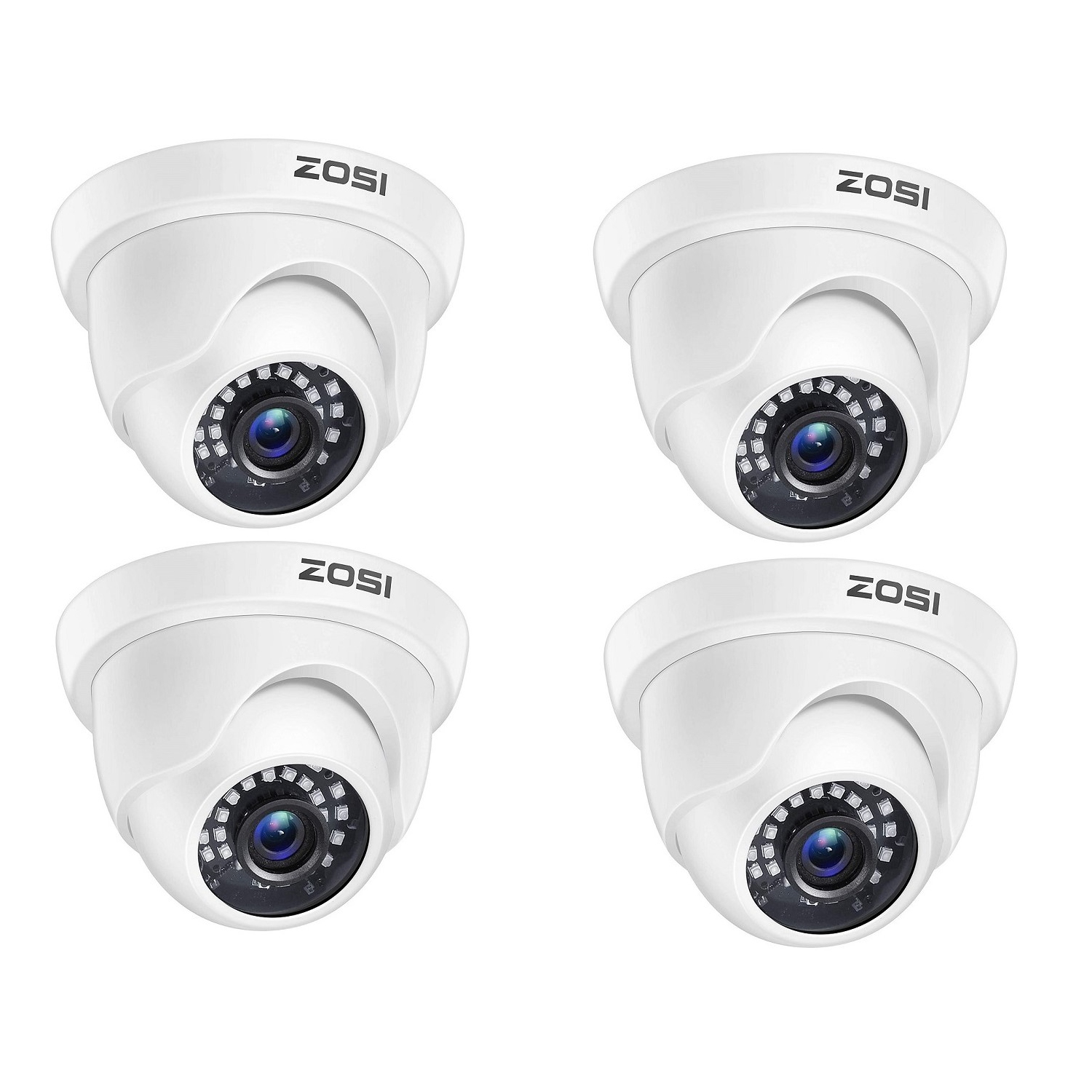 ZOSI 1080P HD Add-On Wired Outdoor Hybrid 4-in-1 Home Security Camera for HD-TVI/AHD/CVI/CVBS/960H Surveillance DVR Video Recorder, 80ft IR Night