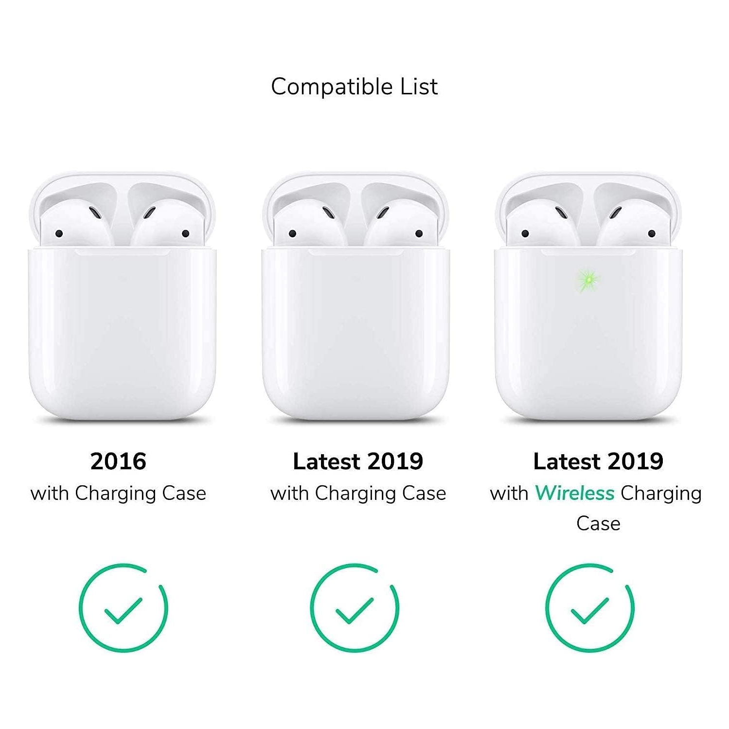 Étui pour AirPods, trousses d'accessoires pour AirPods, paquet de 2 étuis protecteurs en silicone Ceinture anti-perte Airpods d'Apple, Crochets