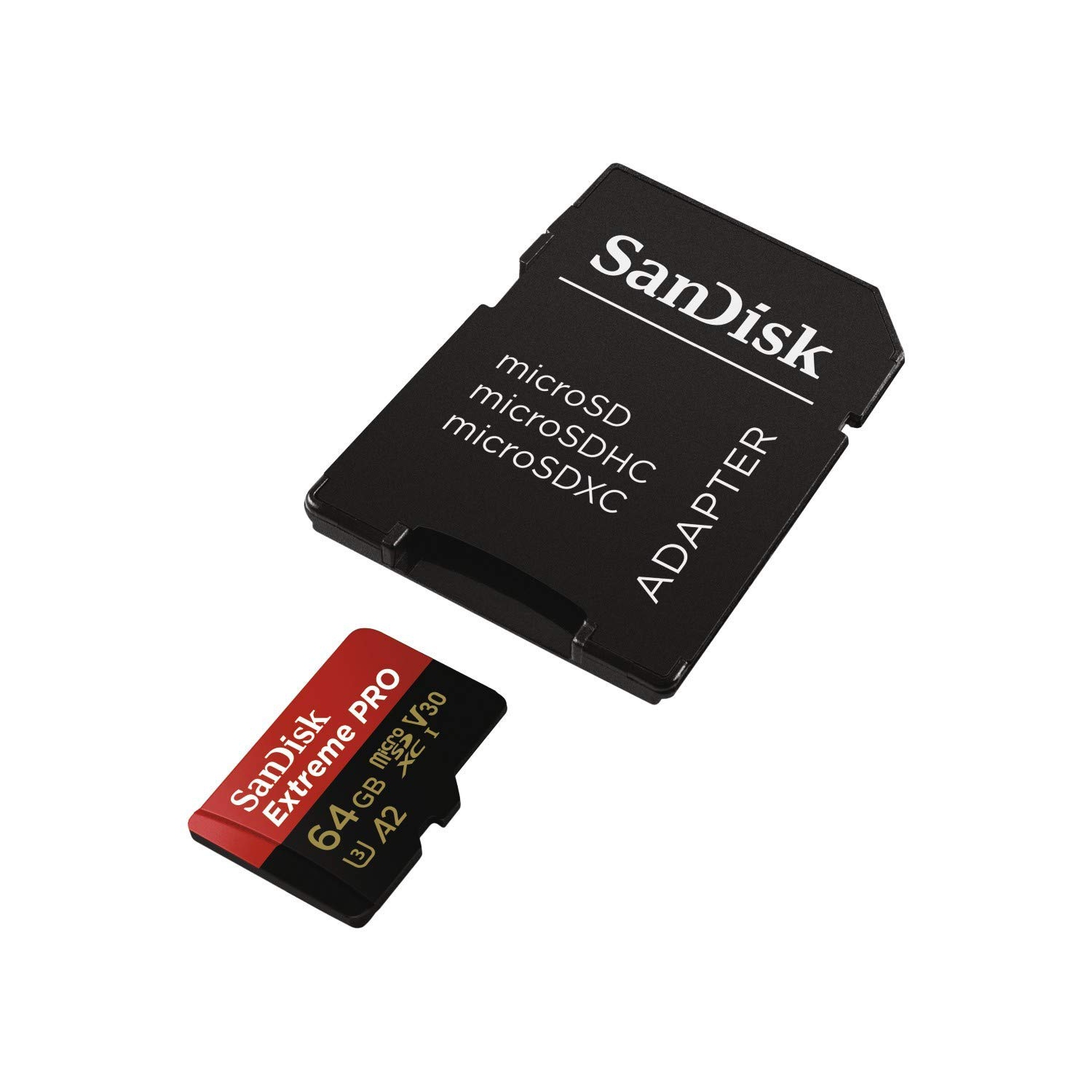 SanDisk Extreme PRO 64GB U3 A2 Micro SD Card with Adapter SDSQXCY