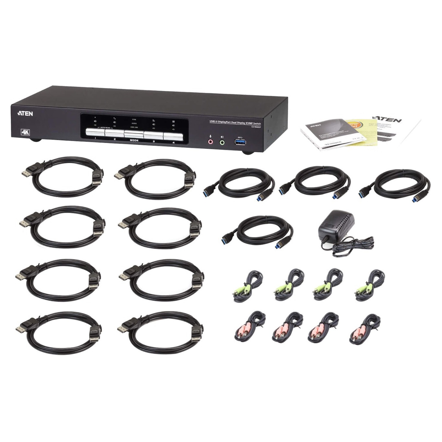 ATEN 4-Port USB 3.0 4K DisplayPort Dual Display KVMP Switch