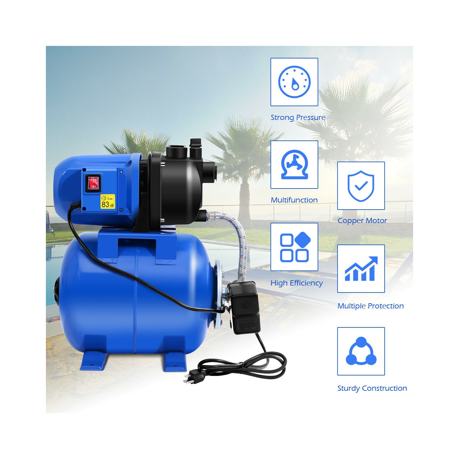 Gymax 1200W Garden Water Pump Shallow Well Pressurized