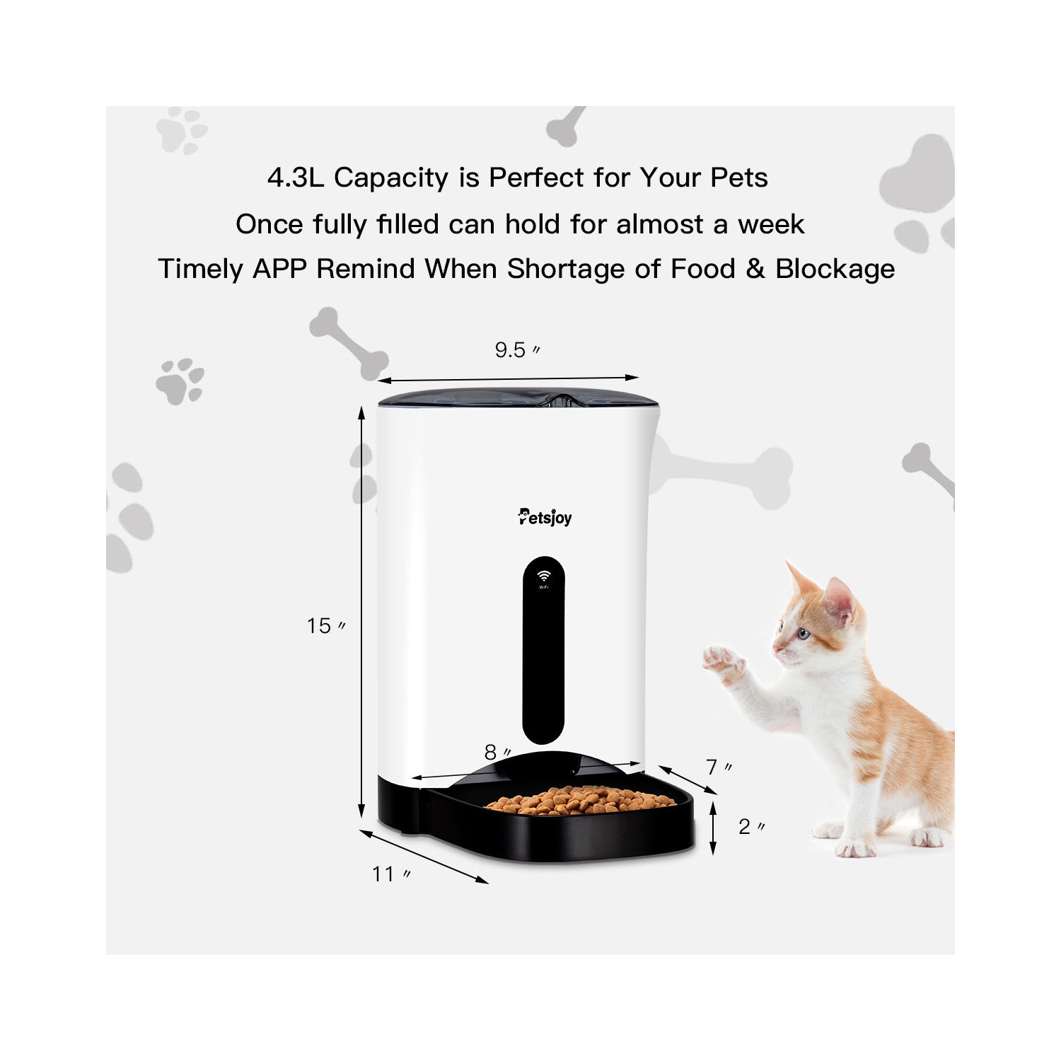 Gymax Automatic Pet Feeder Smart Cat Dog Food Dispenser