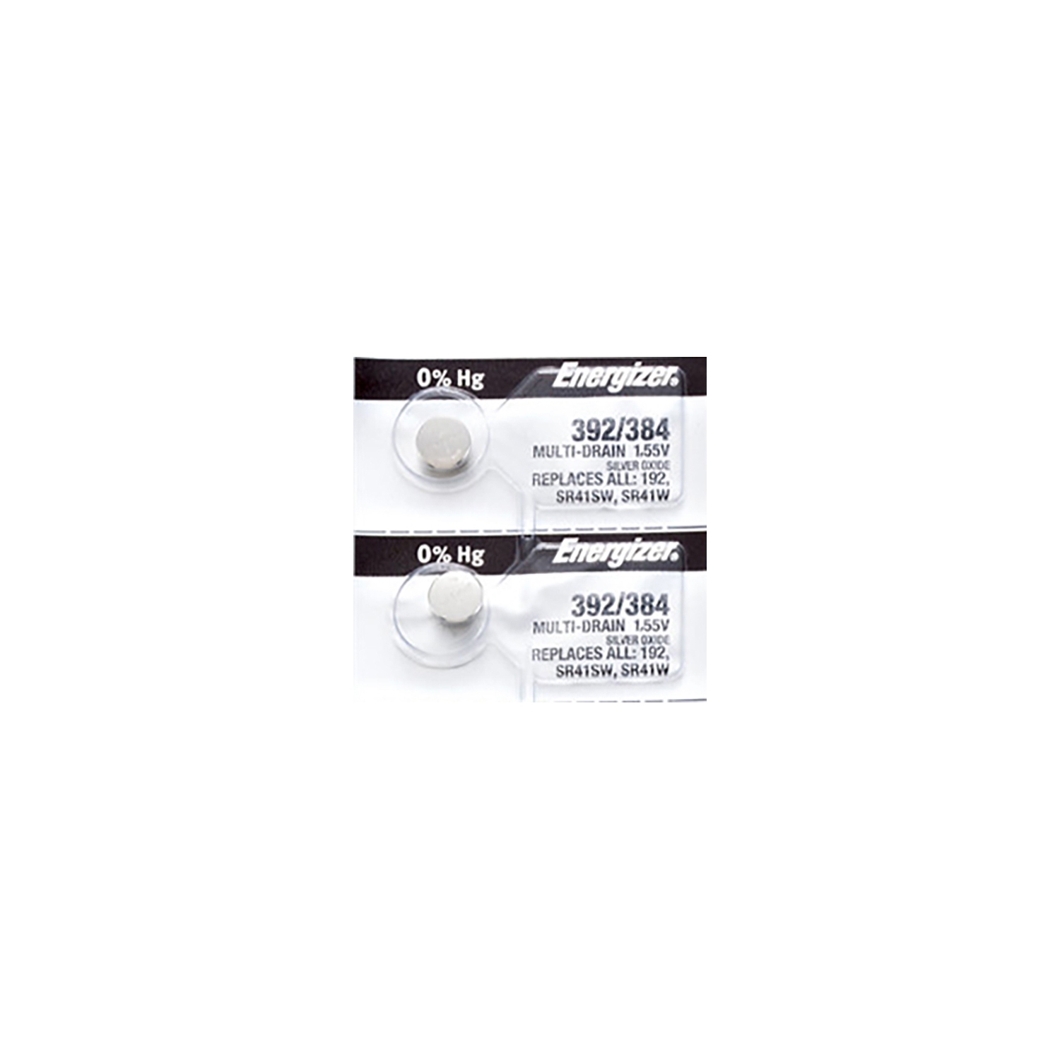 2 x Energizer 392 Watch Batteries, SR41W or 384 Battery