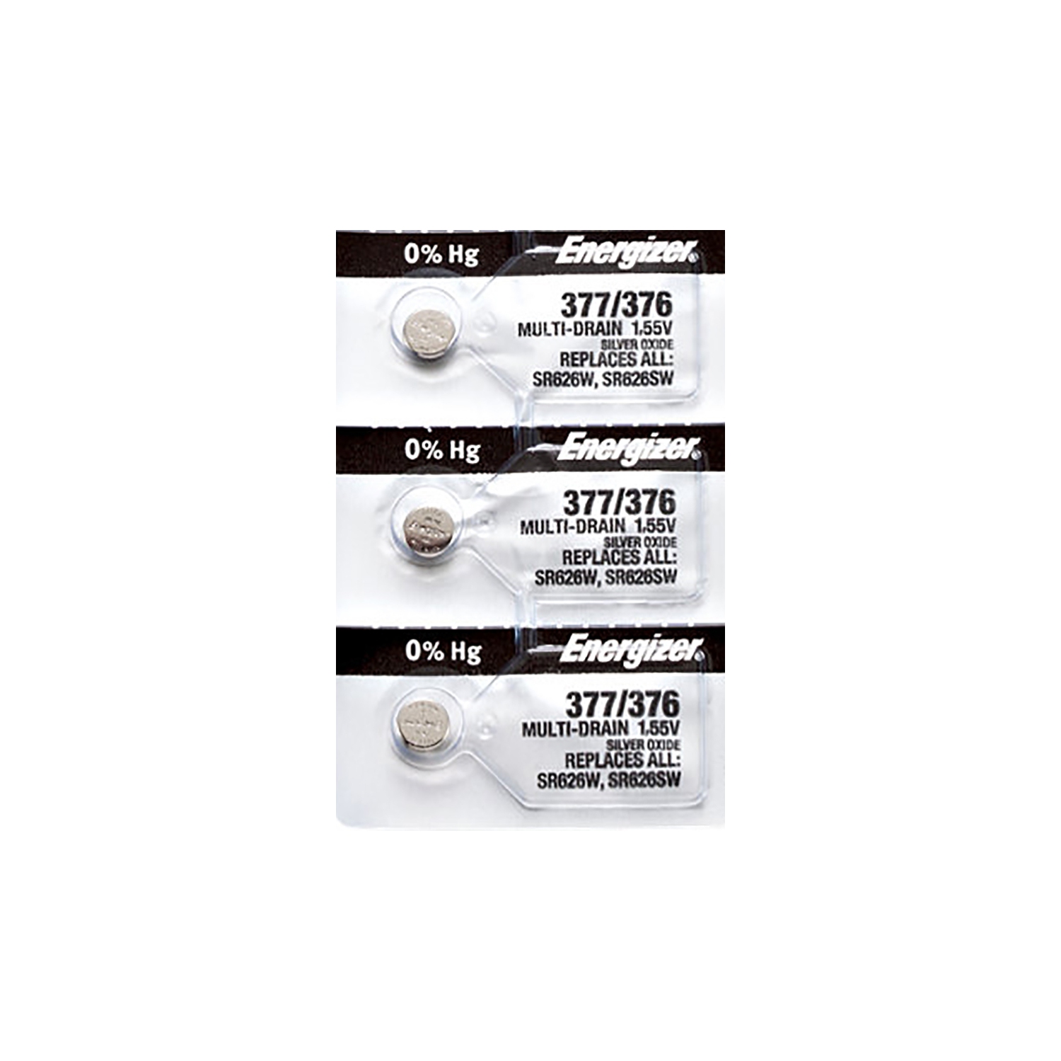 3 x Energizer 377 Watch Batteries, SR626SW or 376 Battery
