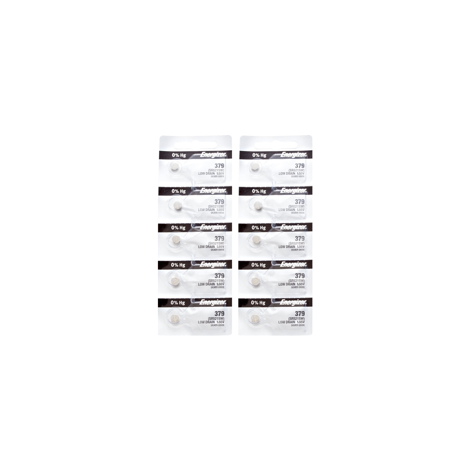 10 piles d’Energizer pour montre 379, pile SR521SW