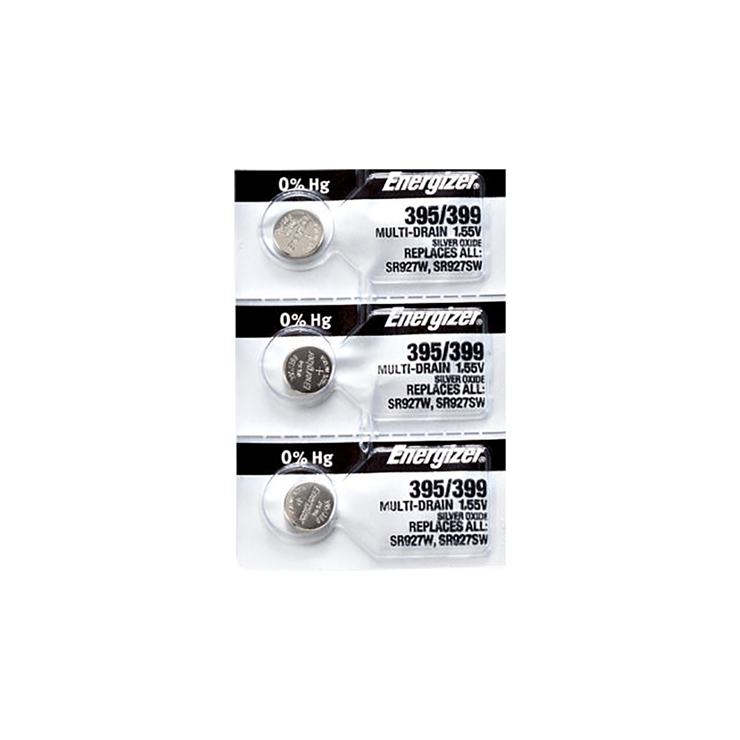 3 piles d’Energizer pour montre 395, pile SR927SW ou pile 399