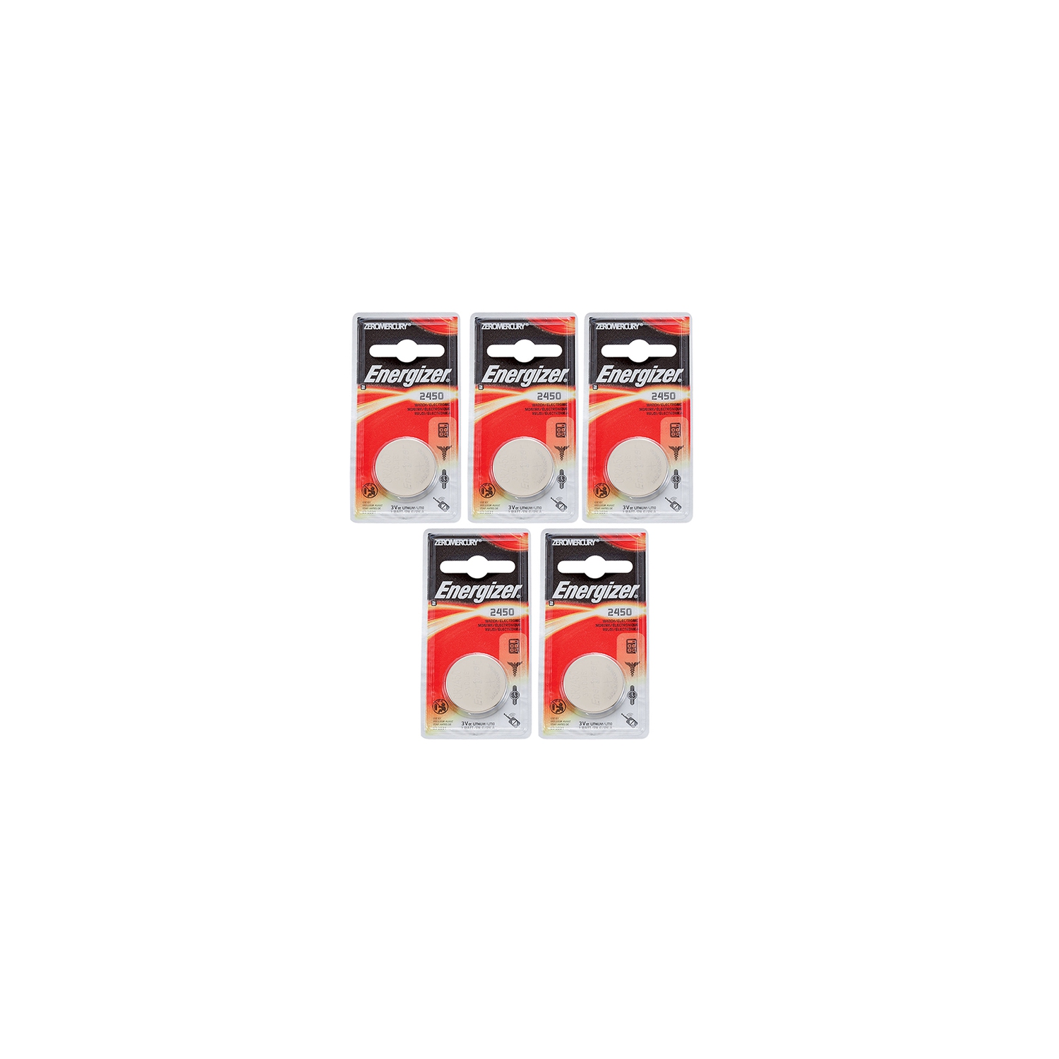 5 x Energizer CR2450 Batteries, Lithium Battery 2450