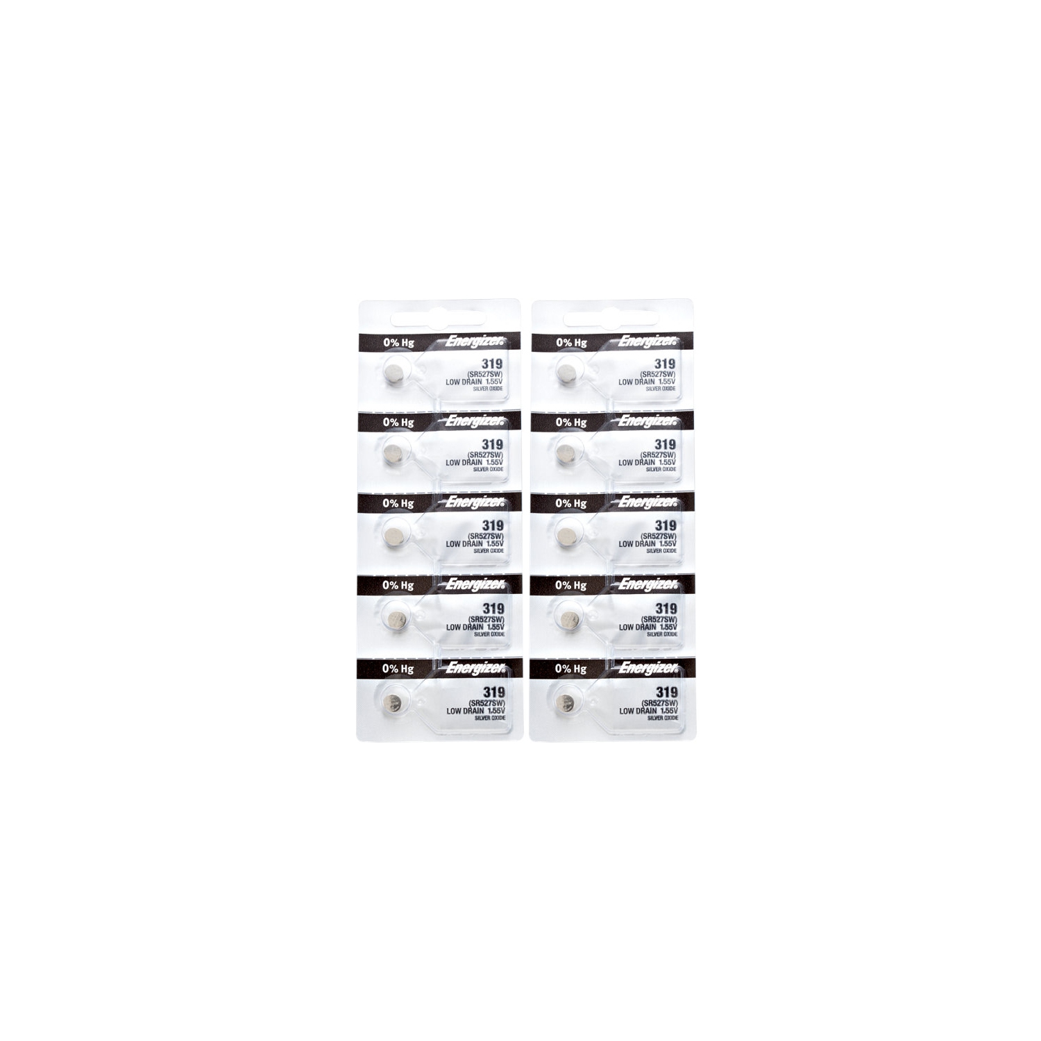 10 x Energizer 319 Watch Batteries, SR527SW Battery
