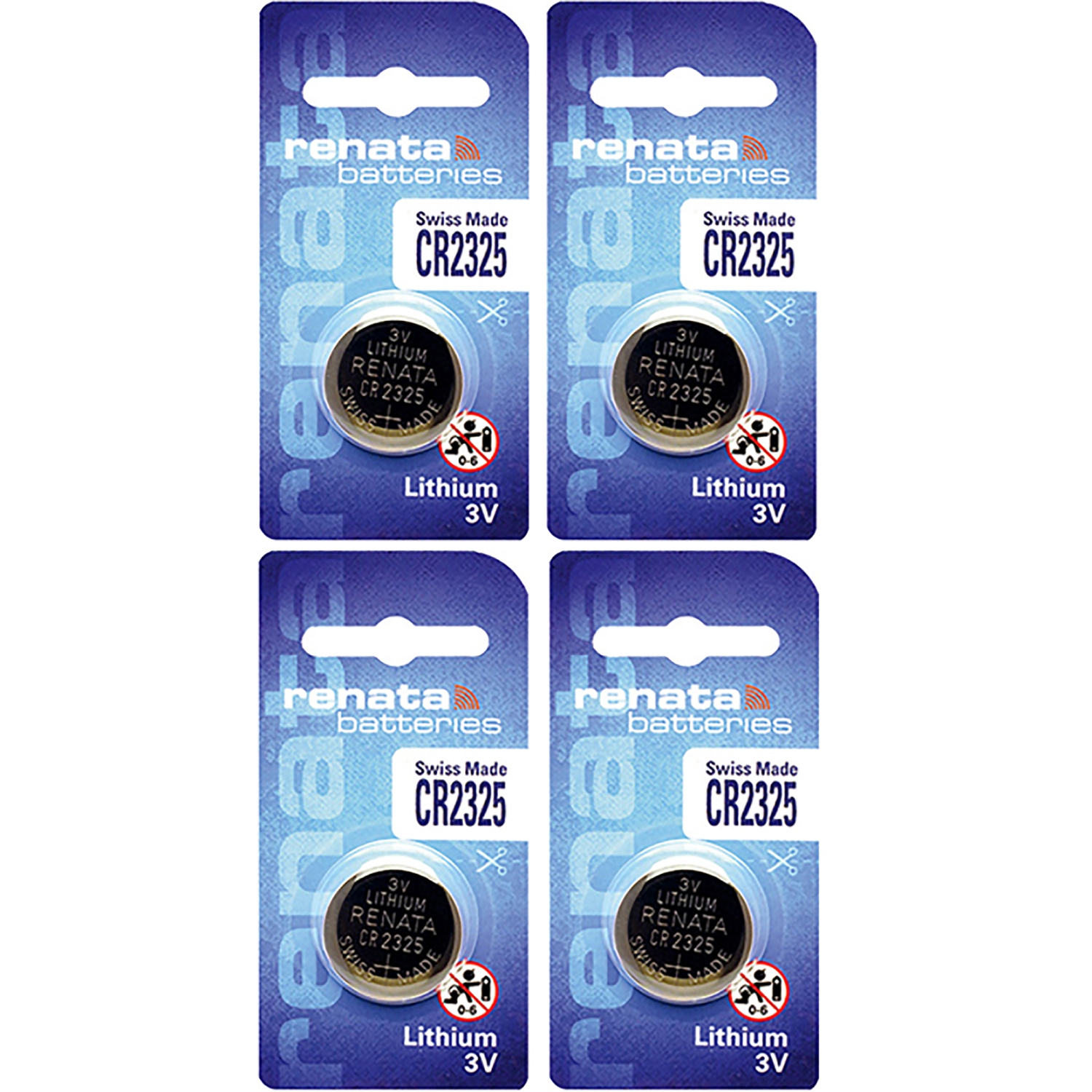 4 piles au lithium CR2325 de Renata, 2325