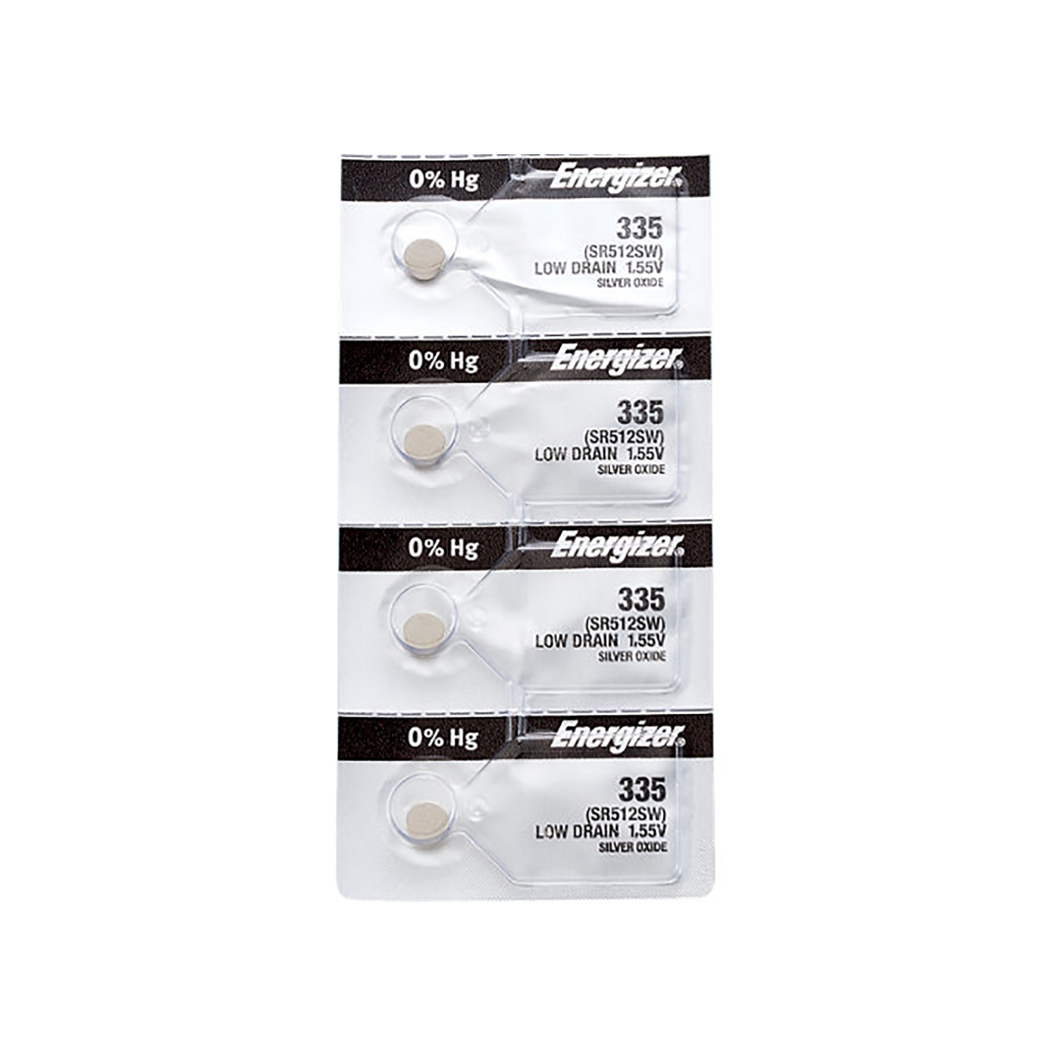 4 piles 335 d'Energizer pour montre, pile de SR512SW V.