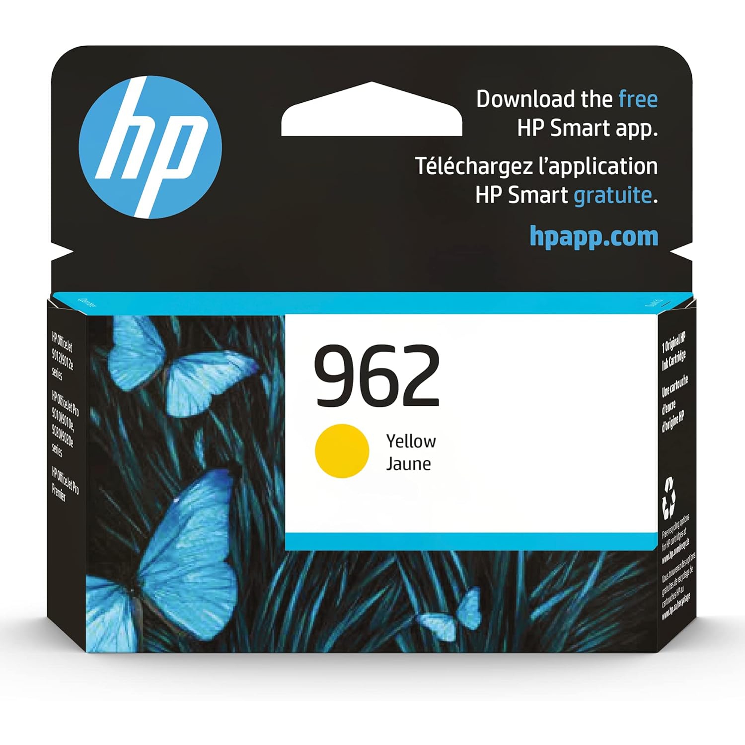 HP 962 Yellow Ink Cartridge | Works with HP OfficeJet 9010 Series, HP OfficeJet Pro 9010, 9020 Series (3HZ98AN#140)