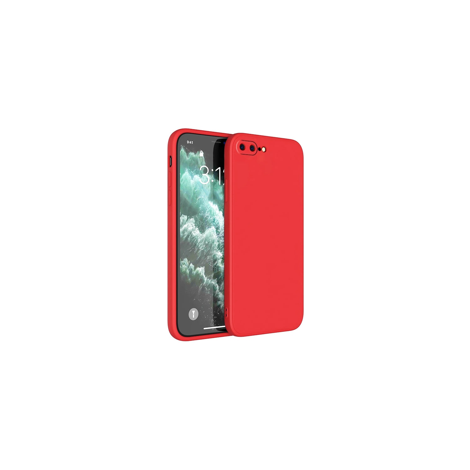 PANDACO Soft Shell Matte Red Case for iPhone 7 Plus or iPhone 8 Plus