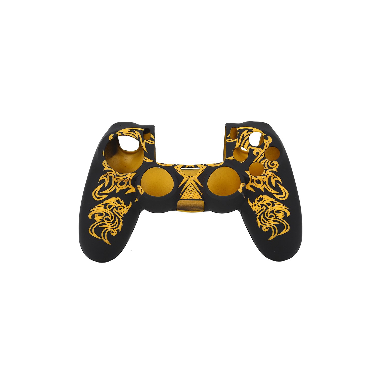 Soft Silicone Case Skin Grip Shell Cover for Sony Playstation 4 PS4 Controller (Black and Yellow)
