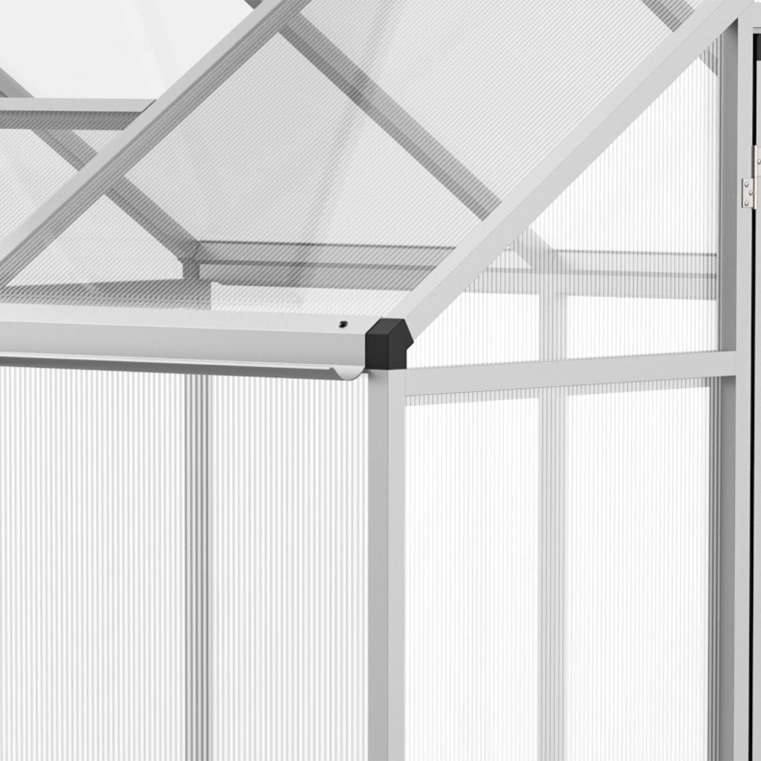 Outsunny 6' x 6' x 6.4' Walk-in Garden Greenhouse Polycarbonate Panels Plants Flower Growth Shed Cold Frame Outdoor Portable Warm House Aluminum