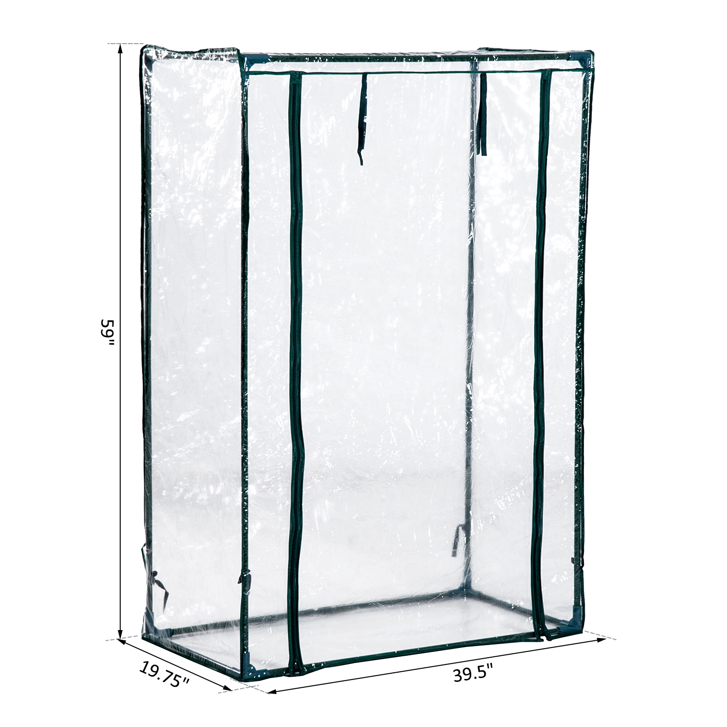 Outsunny 40"L x 20"W x 59"H Walk-in Garden Greenhouse with Durable Frame