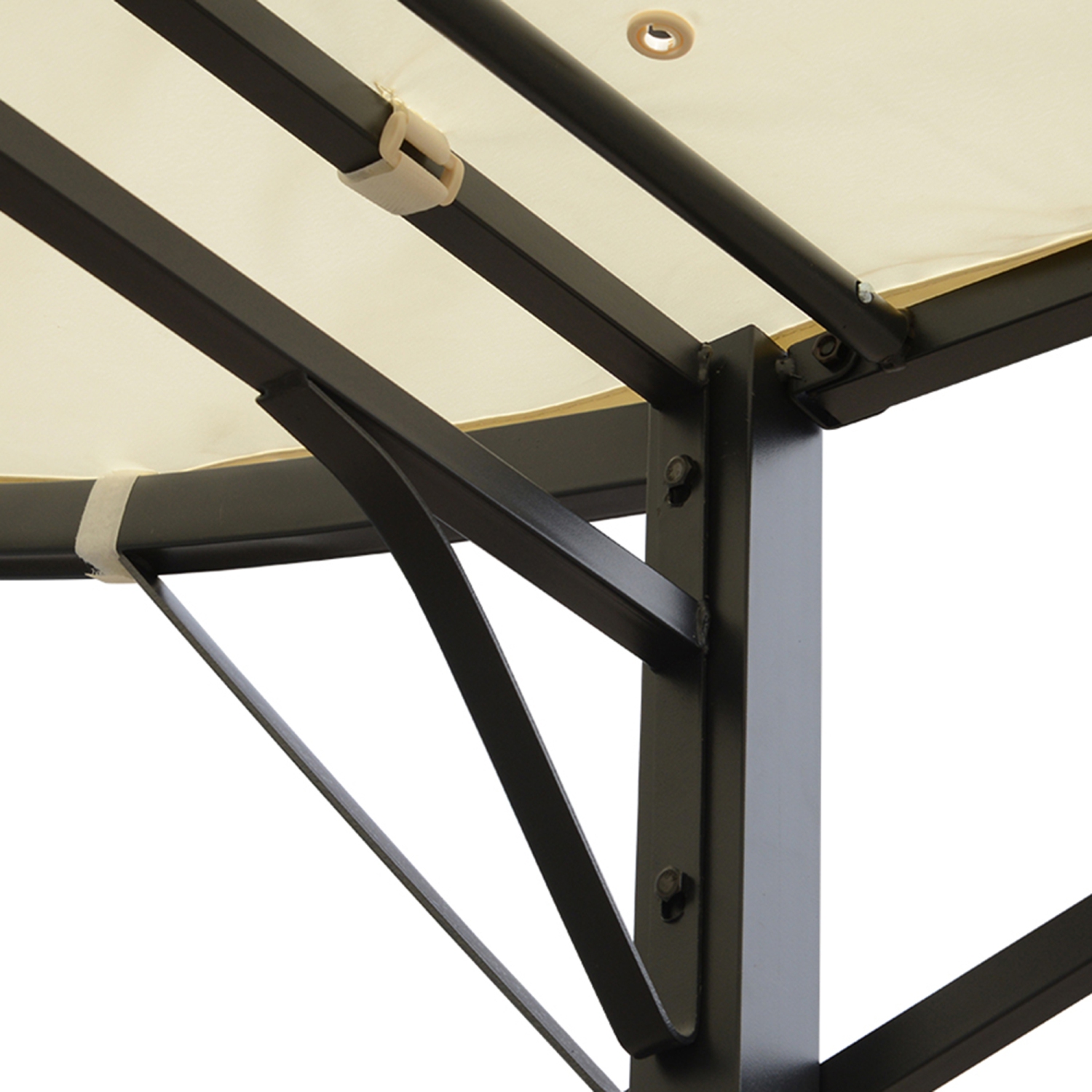 Outsunny 10x8ft Patio Metal Gazebo with Extendable Side Awning Outdoor Shelter Garden Sun Shade Canopy Deck Door Window Awning Cream White