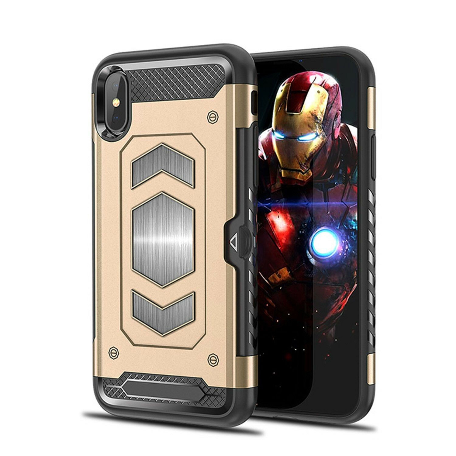 Anti fall magnetic armor Case card holder for iPhone MAX