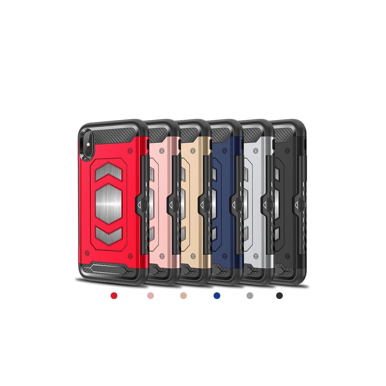 Anti fall magnetic armor Case card holder for iPhone MAX