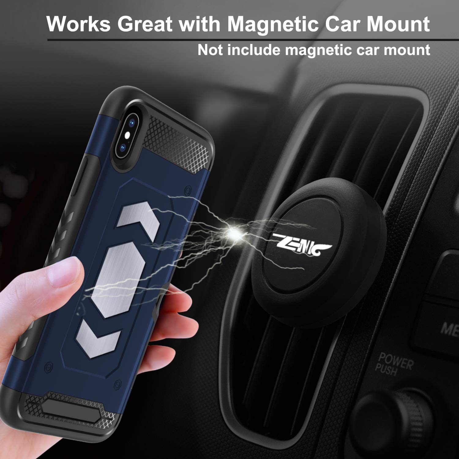 Anti fall magnetic armor Case card holder for iPhone MAX