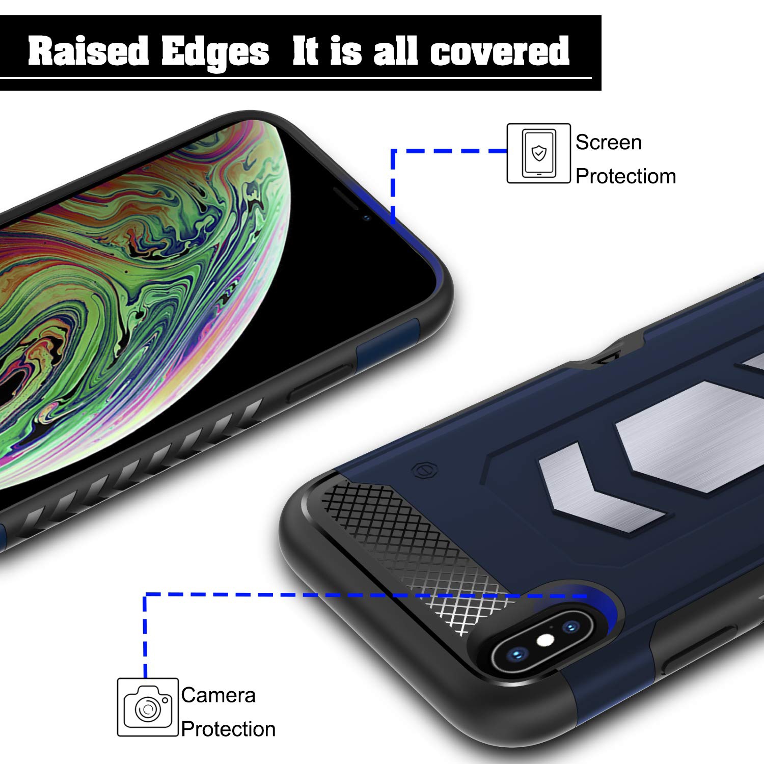 Anti fall magnetic armor Case card holder for iPhone MAX