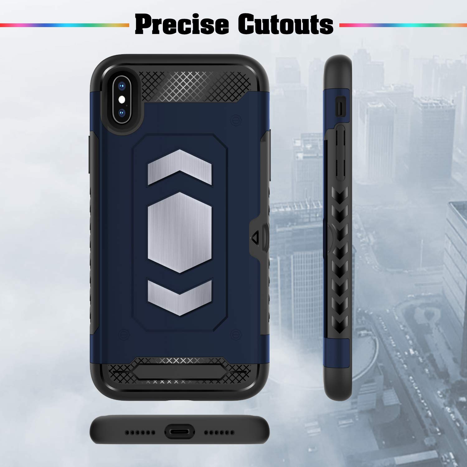 Anti fall magnetic armor Case card holder for iPhone MAX