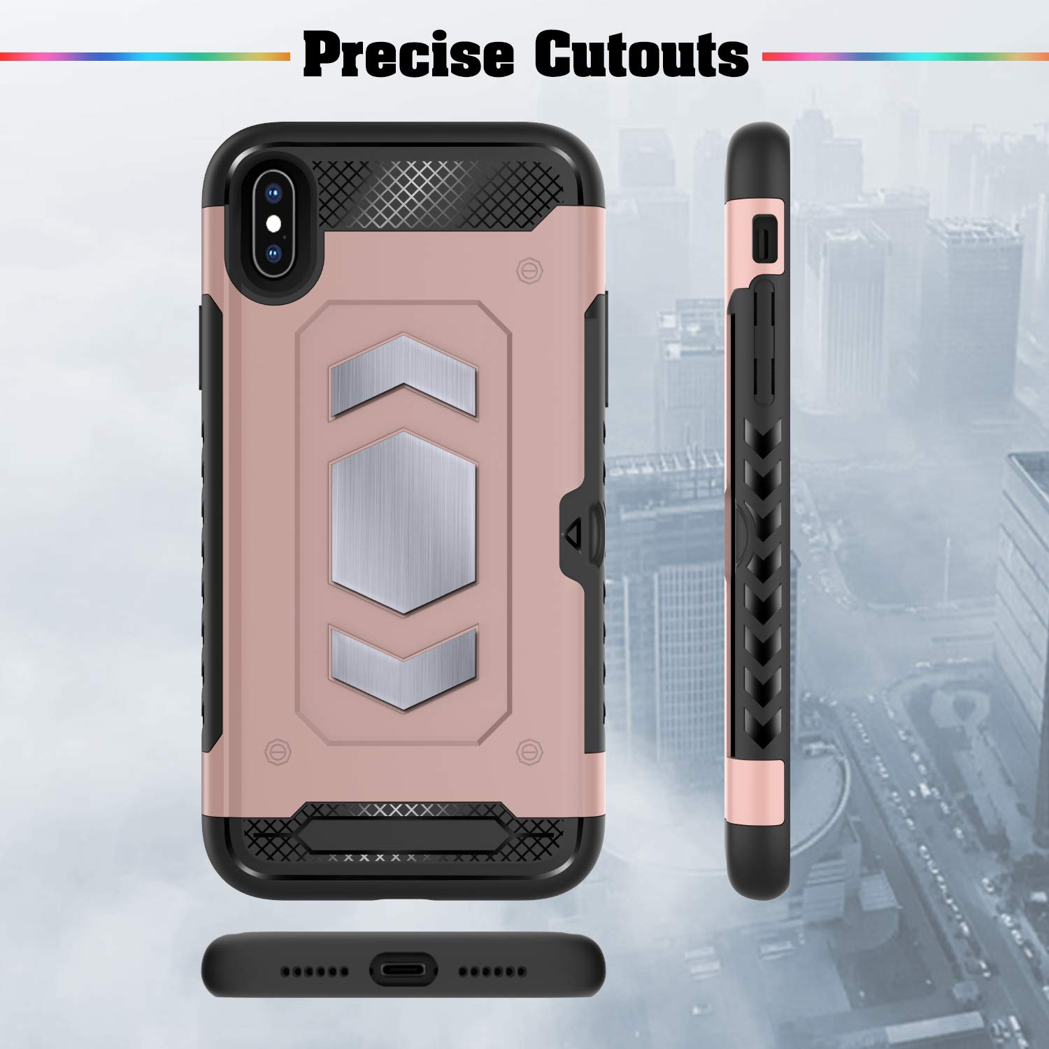 Anti fall magnetic armor Case card holder for iPhone MAX