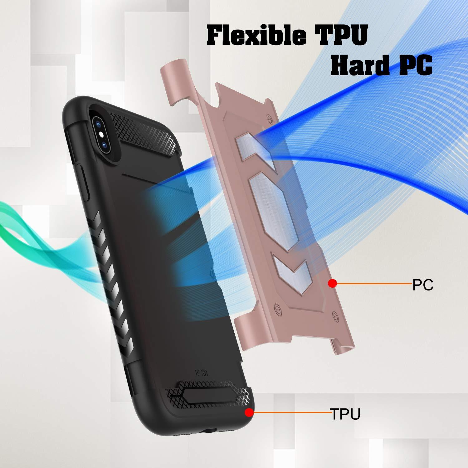 Anti fall magnetic armor Case card holder for iPhone MAX