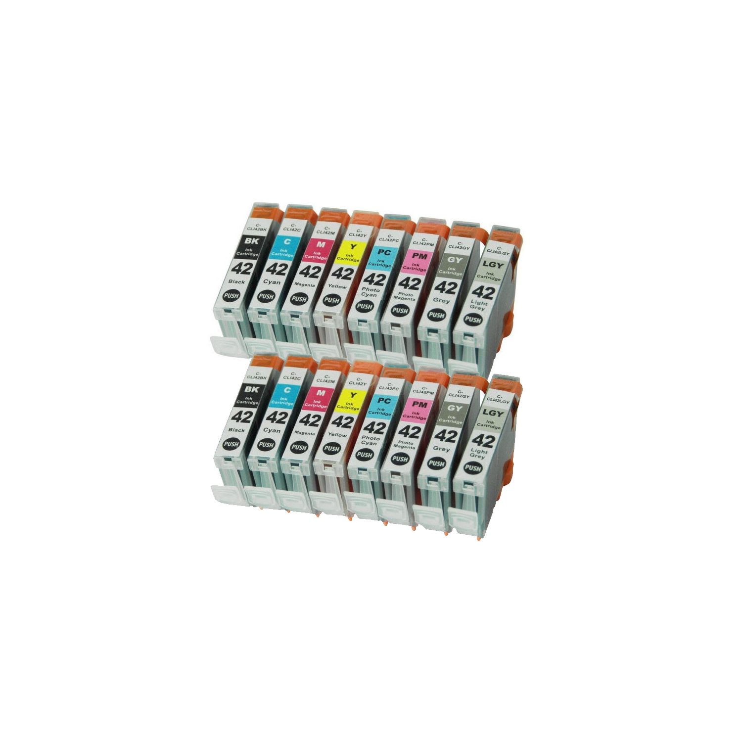 Max Saving - 2Set- (16 Color) Compatible with CLI42 Ink Cartridge for Canon printer PIXMA Pro-100 CLI-42 CLI-42 BK C M Y PC PM LGY GY