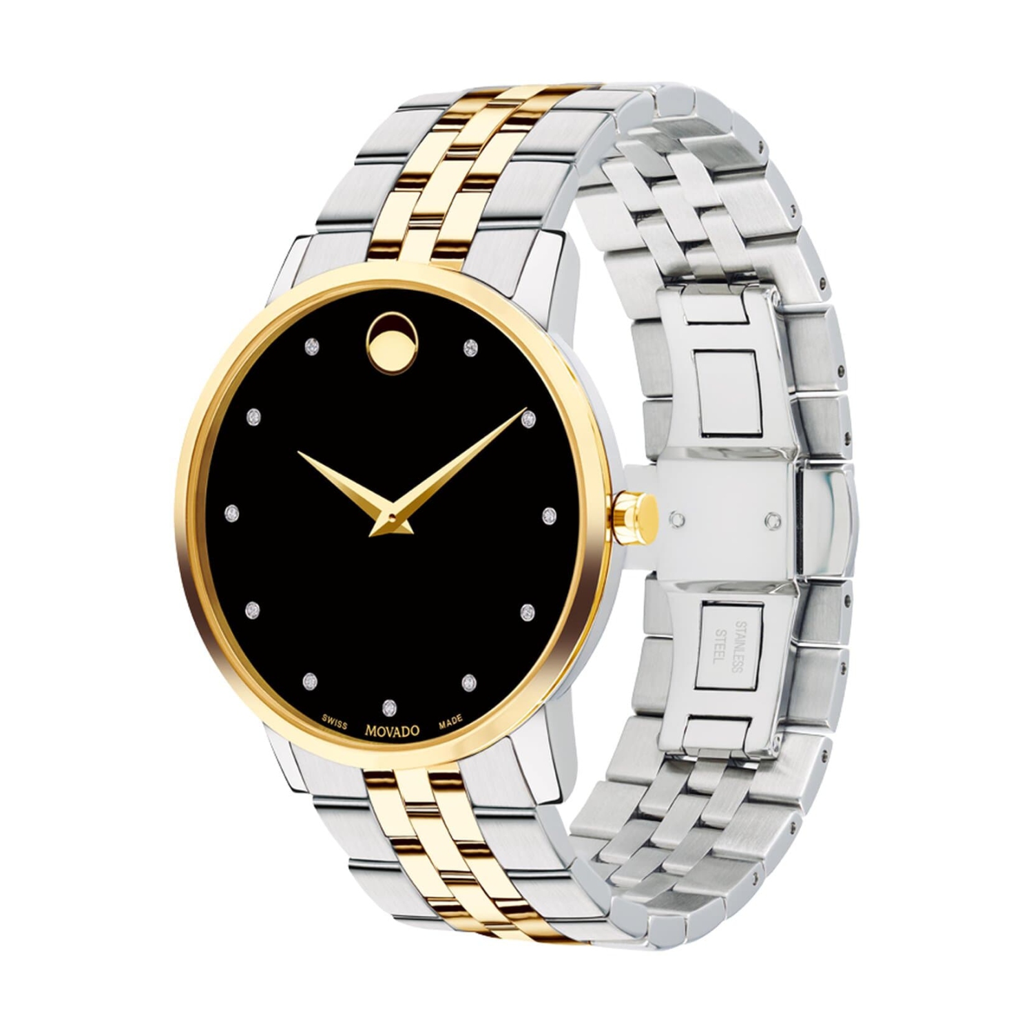 Movado Museum Classic Black Diamond Dial Mens Watch 0607202