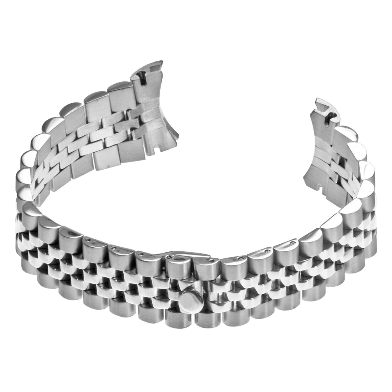 StrapsCo Jubilee Stainless Steel Replacement Watch Band Bracelet Strap - Silver