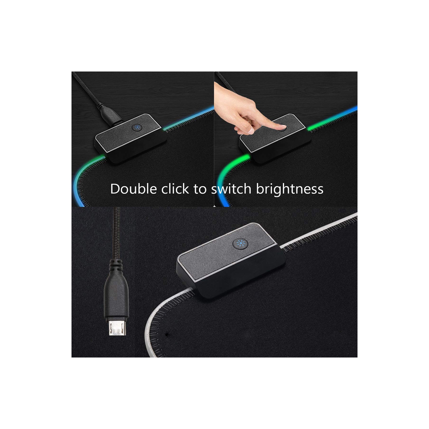 axGear Gaming Mouse Pad RGB LED Light Switching for Computer Laptop Large