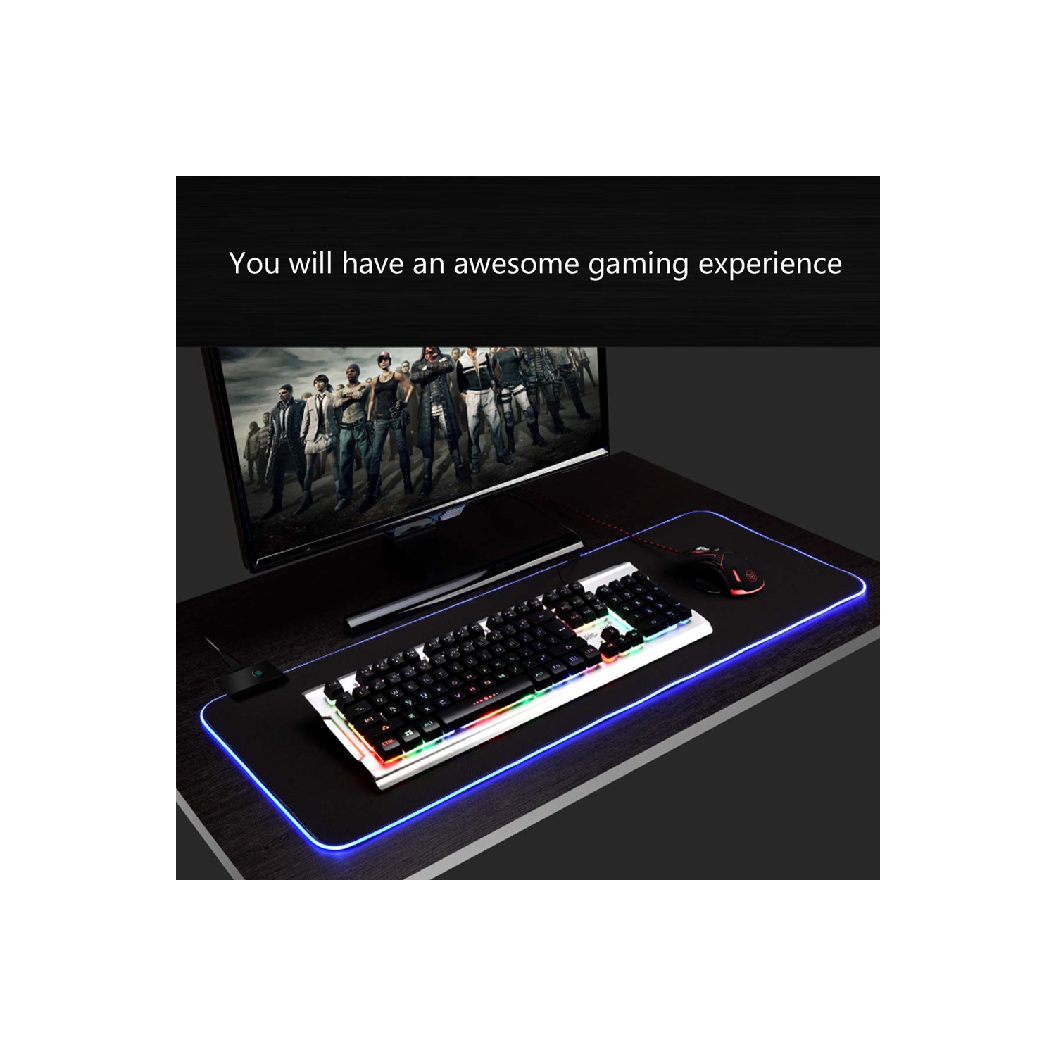 axGear Gaming Mouse Pad RGB LED Light Switching for Computer Laptop Large